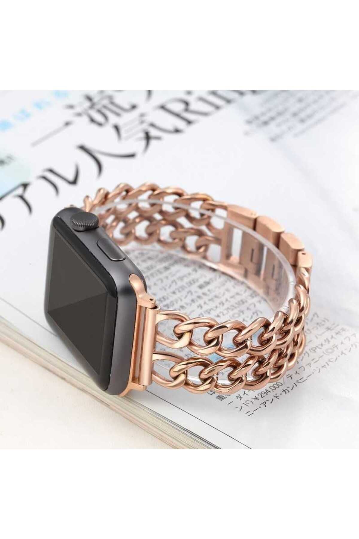 Watch Ultra 49mm Kordon Cowboy Metal Strap Kayış CLO- Rose Gold