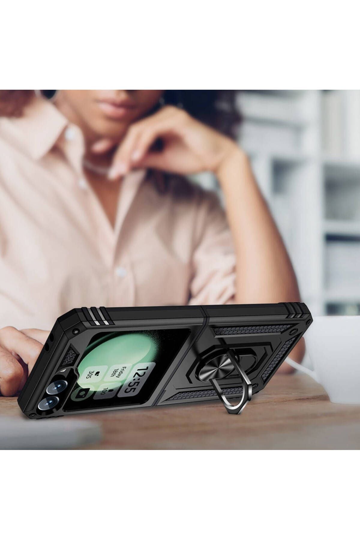 Galaxy Z Flip 6 Kılıf WNX Vega Kapak - Kırmızı
