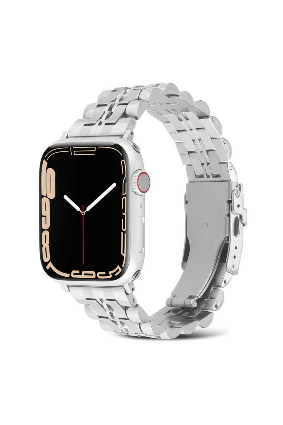 Watch Ultra 49mm Kordon Uyumlu KRD-54 Metal Strap Kayış CLO- Lacivert