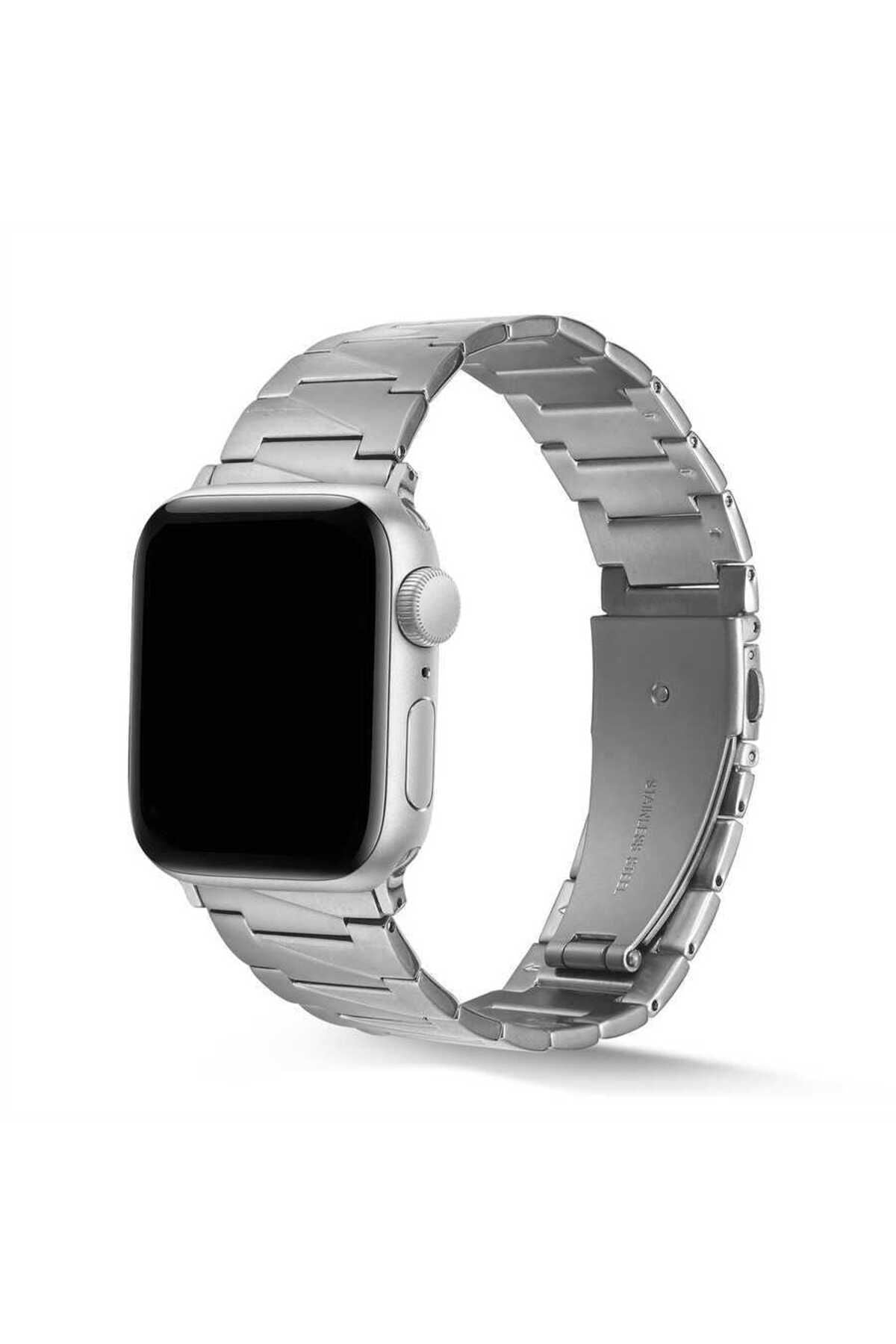 Watch Ultra 49mm Kordon Uyumlu KRD-48 Metal Strap Kayış CLO- Rose Gold