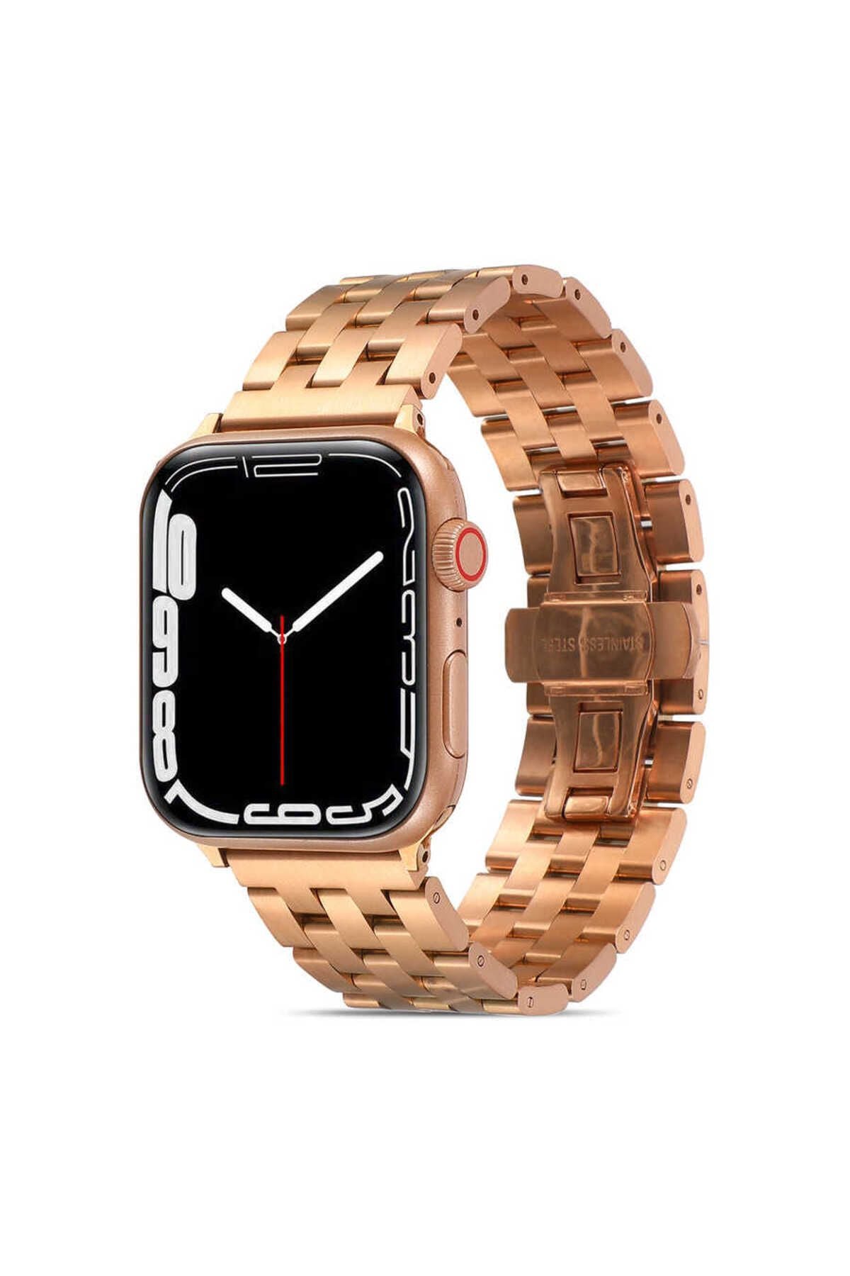 Watch Ultra 49mm Kordon Uyumlu KRD-20 Metal Strap Kayış CLO- Gold