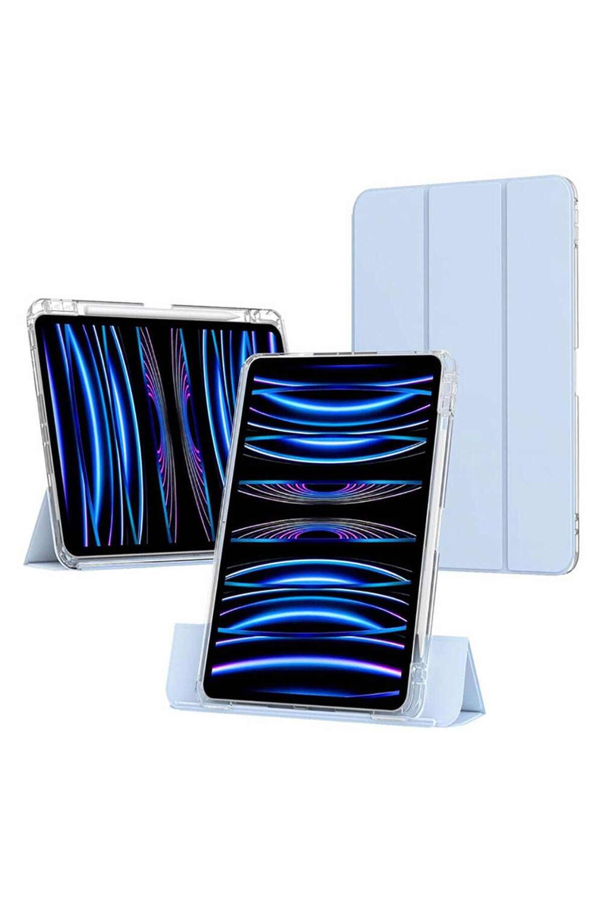 iPad Air 11 2024 Kılıf Magnetik Ayrılabilen AiHTTgli Uyumlu Zore Sliding Tablet Kılıfı-Lavender