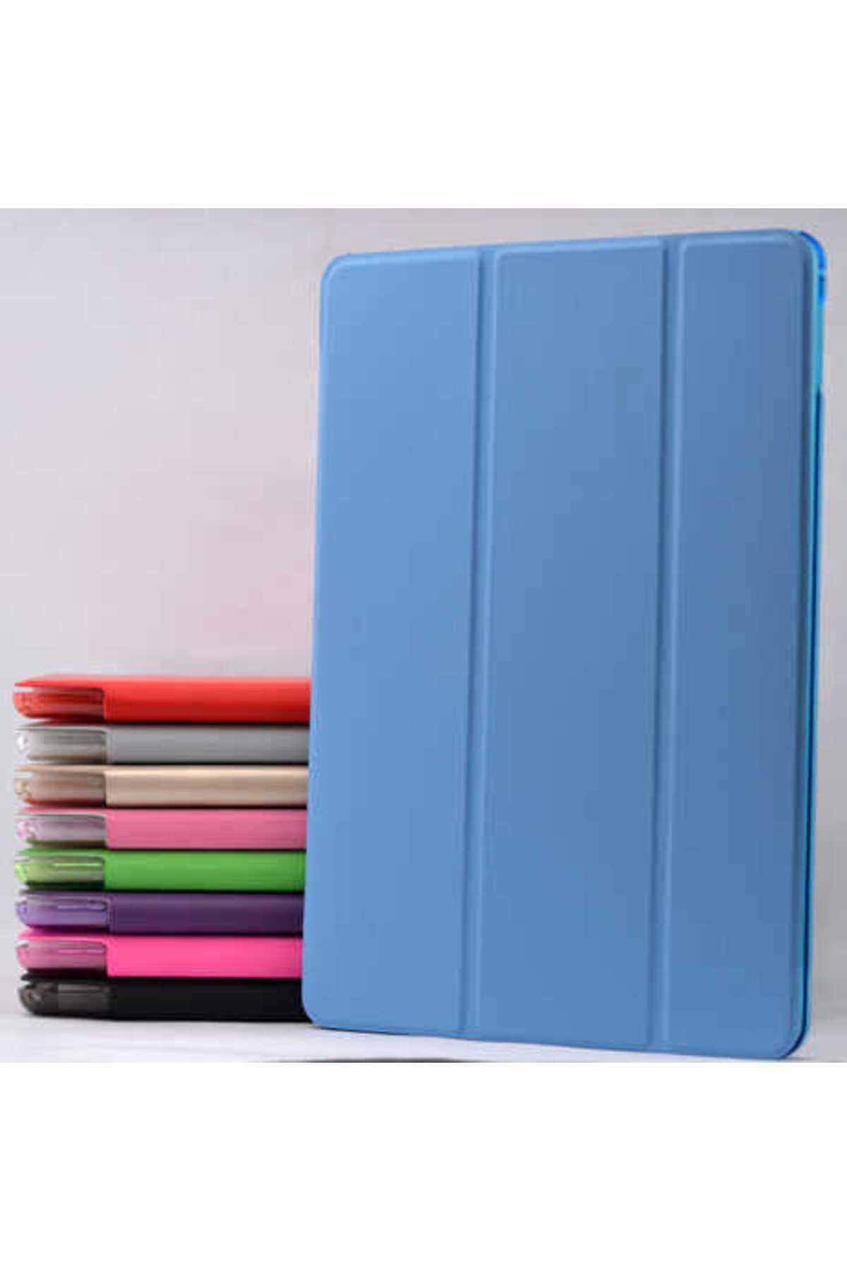 Galaxy Tab A T550 9.7  Uyumlu Zore Smart Cover Standlı 1-1 Kılıf-Pembe Koyu