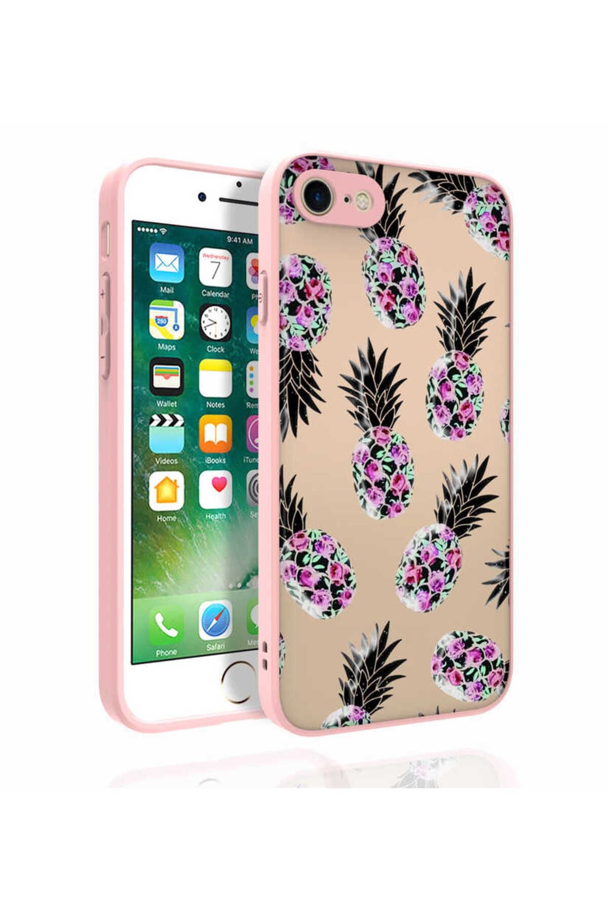 iPhone SE 2022 Uyumlu Desenli Kamera Korumalı Parlak Zore Nora Kılıf-NO3