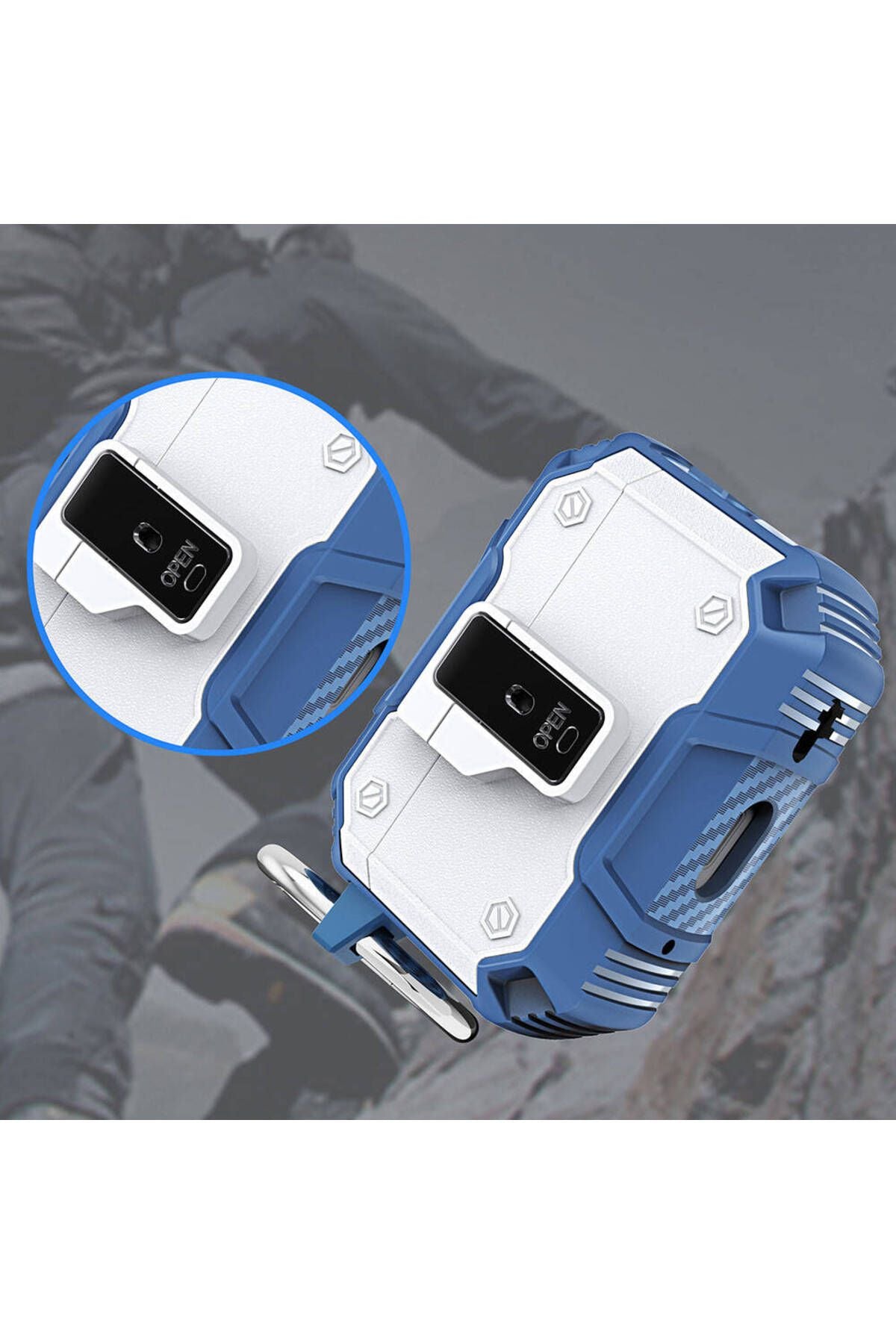 Air-Pods Pro Airbag 35 Darbelere Karşı Dayanıklı Düğmeli Kılıf-Kırmızı