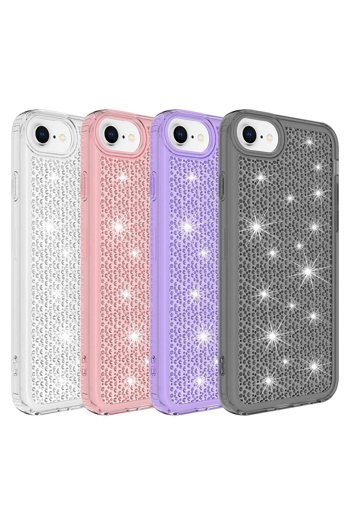 iPhone SE 2022 Uyumlu AiHTTgli Parlak Tasarımlı Zore Snow Kılıf-Renksiz