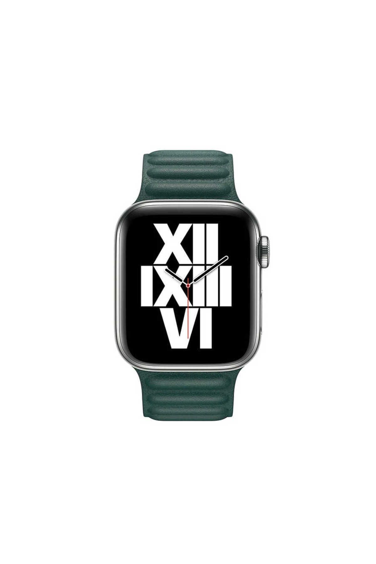 Watch Ultra 49mm Kordon Uyumlu KRD-34 Deri Strap Kayış CLO- Lacivert