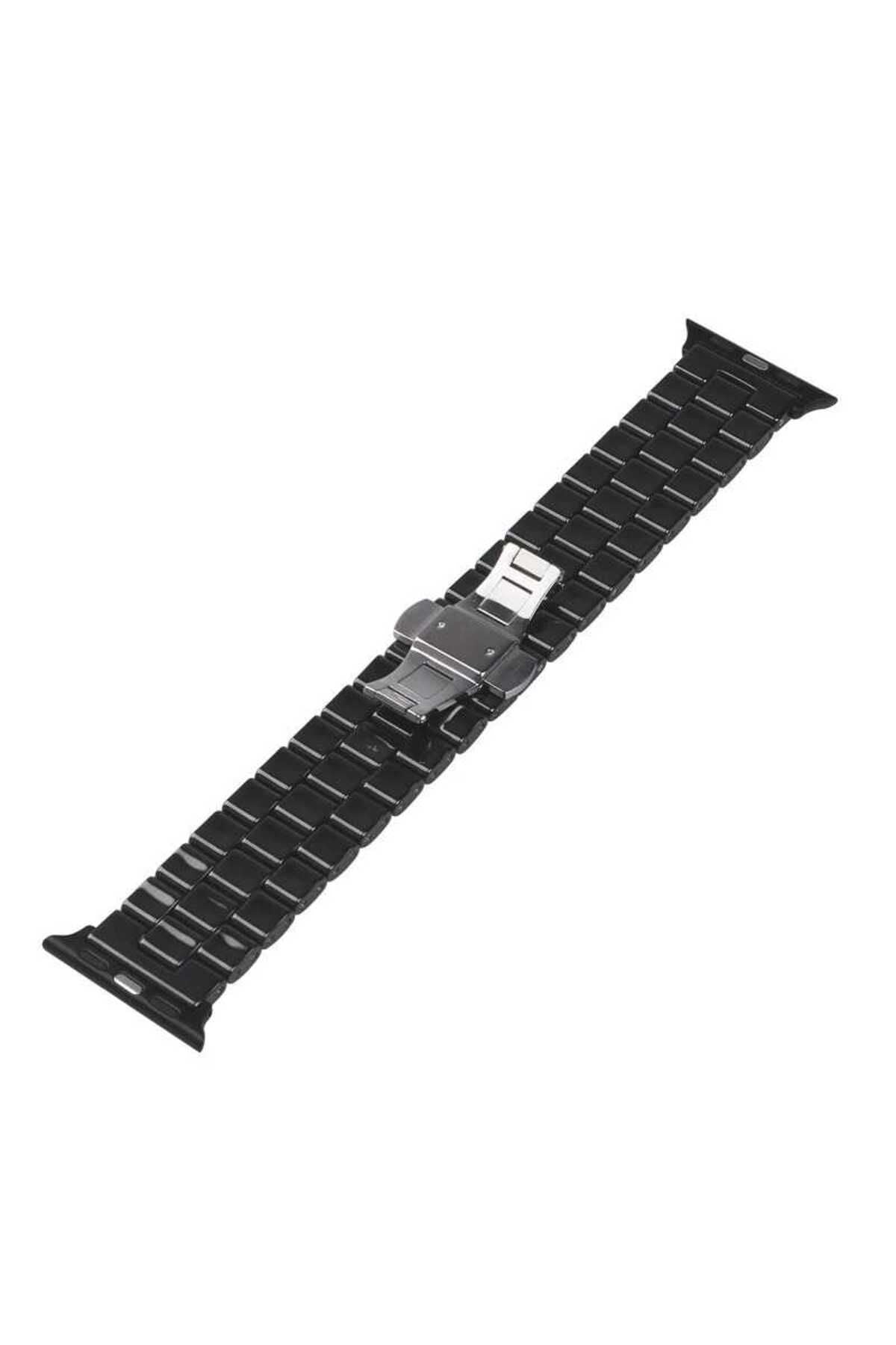 Watch Ultra 49mm Kordon Uyumlu KRD-15 Metal Strap Kayış CLO- Beyaz
