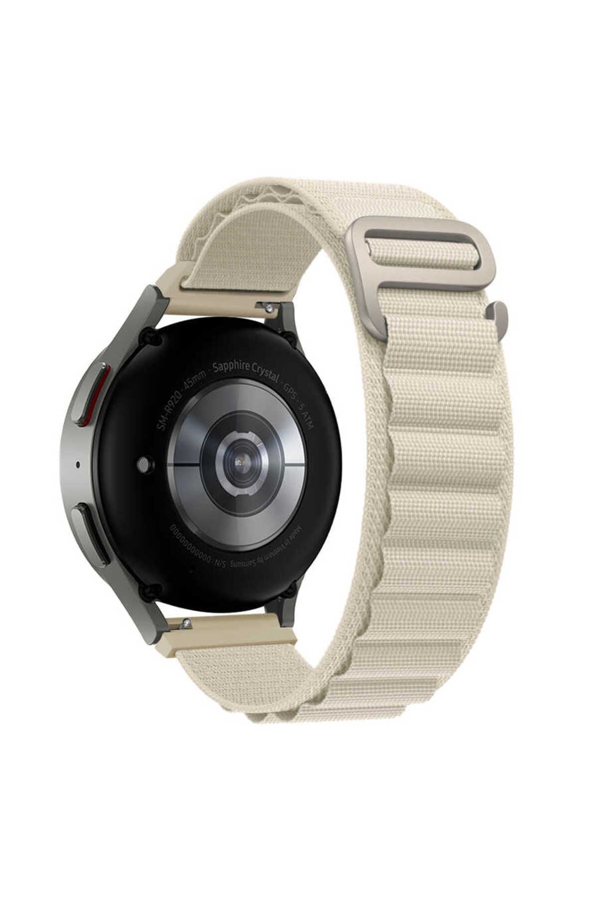 Galaxy Watch Active 2 44mm Uyumlu KRD-74 20mm Hasır Zore Kordon-Siyah