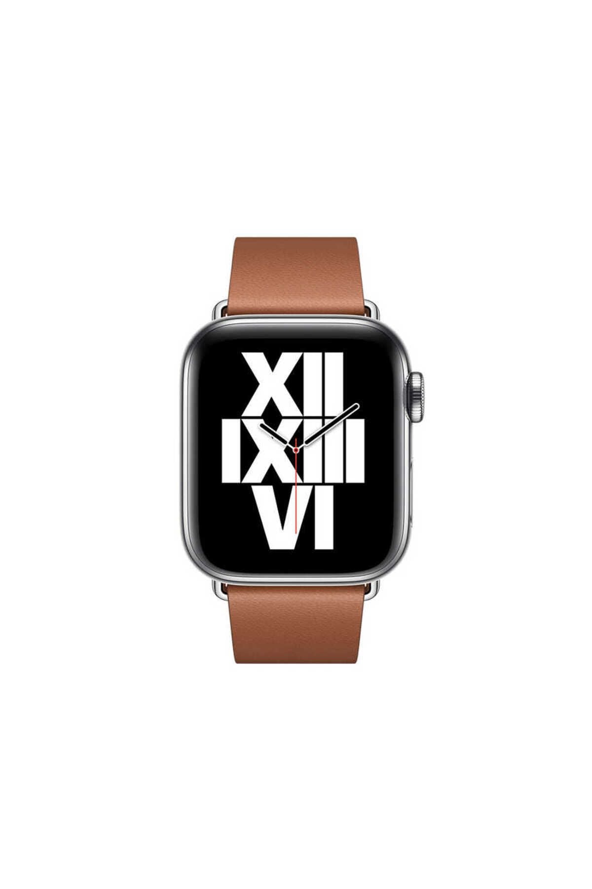 Watch Ultra 49mm Kordon Uyumlu KRD-42 Deri Strap Kayış CLO- Kahverengi
