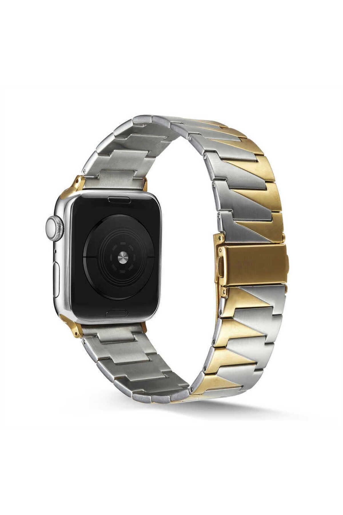 Watch Ultra 49mm Kordon Uyumlu KRD-48 Metal Strap Kayış CLO- Rose Gold