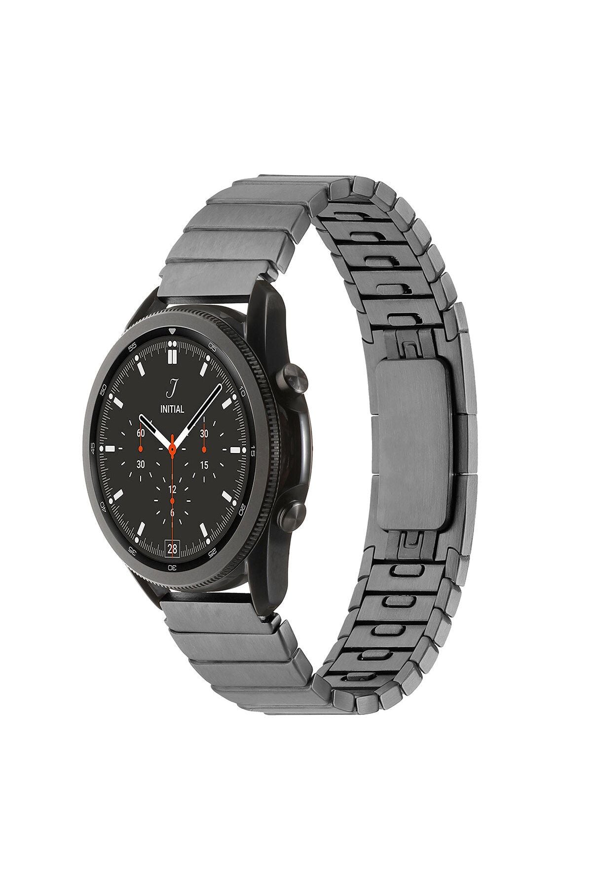 Galaxy Watch 46mm Uyumlu KRD-82 22mm Metal Zore Kordon-Gri