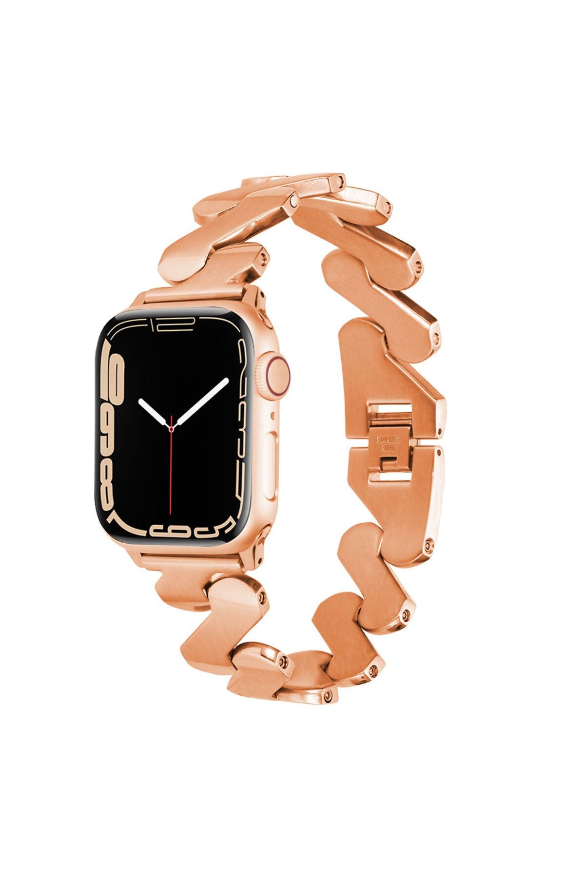 Watch Ultra 49mm Kordon Uyumlu KRD-80 Metal Strap Kayış CLO- Gold