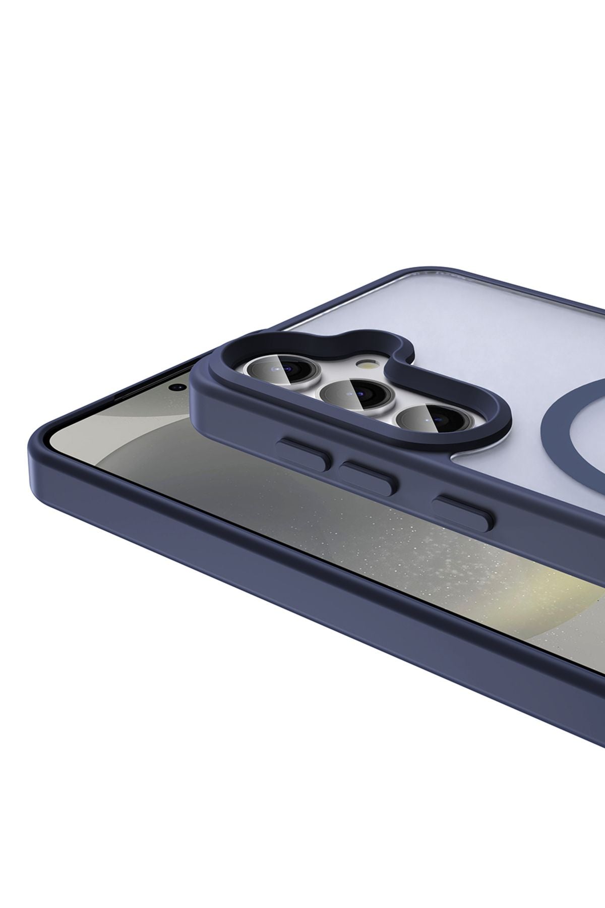 Galaxy S24 FE Kılıf Magsafe Şarj Özellikli Mat Arka Yüzey Zore Sio Kapak - Lacivert