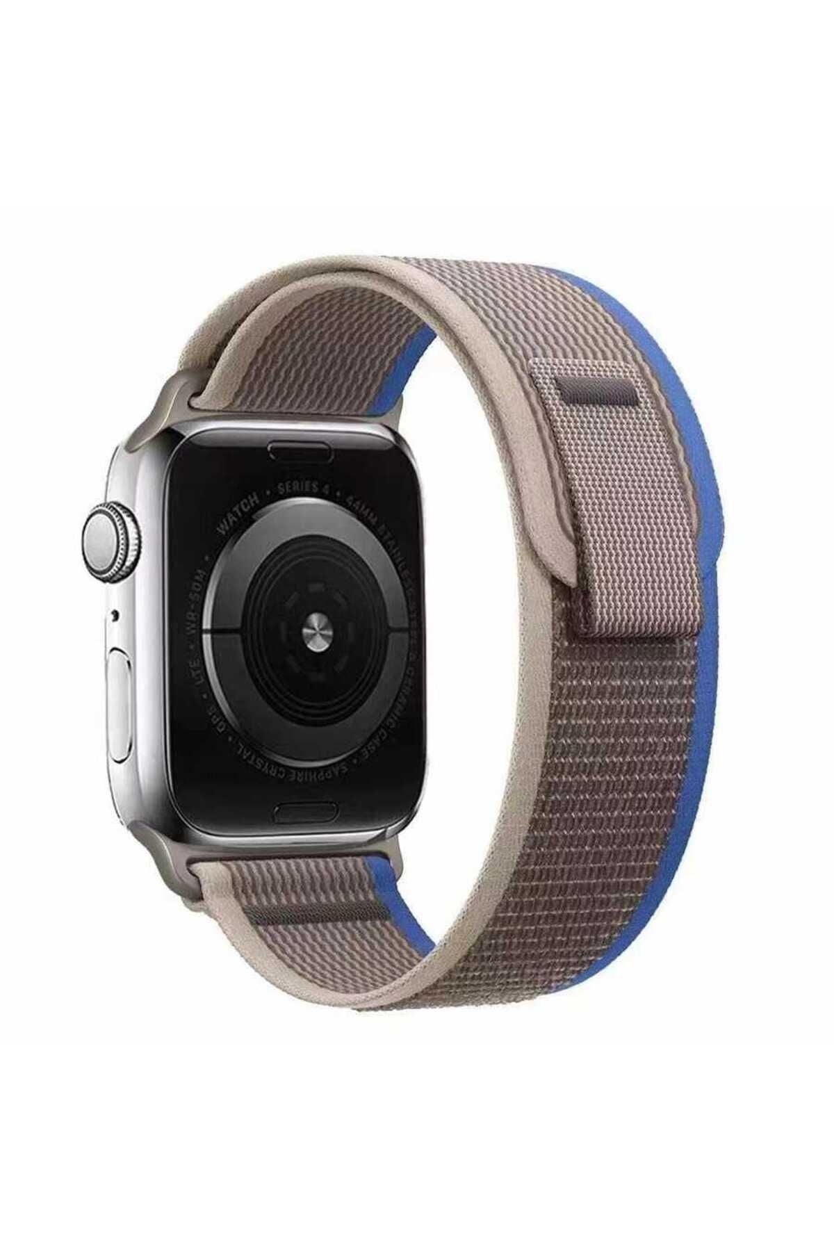 Watch Ultra 49mm Uyumlu KRD-77 Hasır Zore Kordon-Beyaz-Sarı