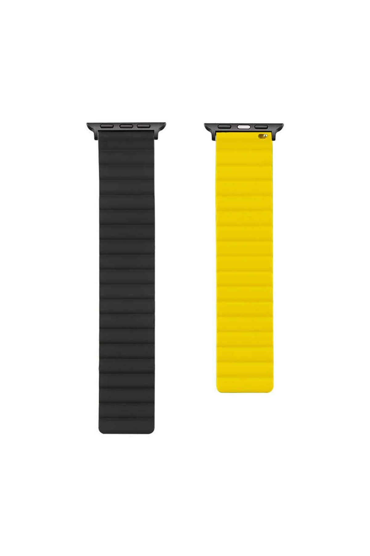 Watch Ultra 49mm Kordon Uyumlu KRD-52 Strap Kayış CLO- Gri-Turuncu