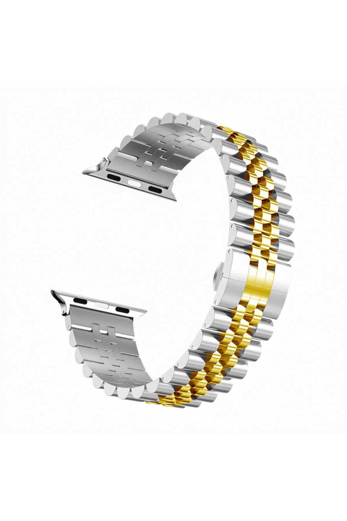 Watch Ultra 49mm Kordon Uyumlu KRD-36 Metal Strap Kayış CLO- Gümüş