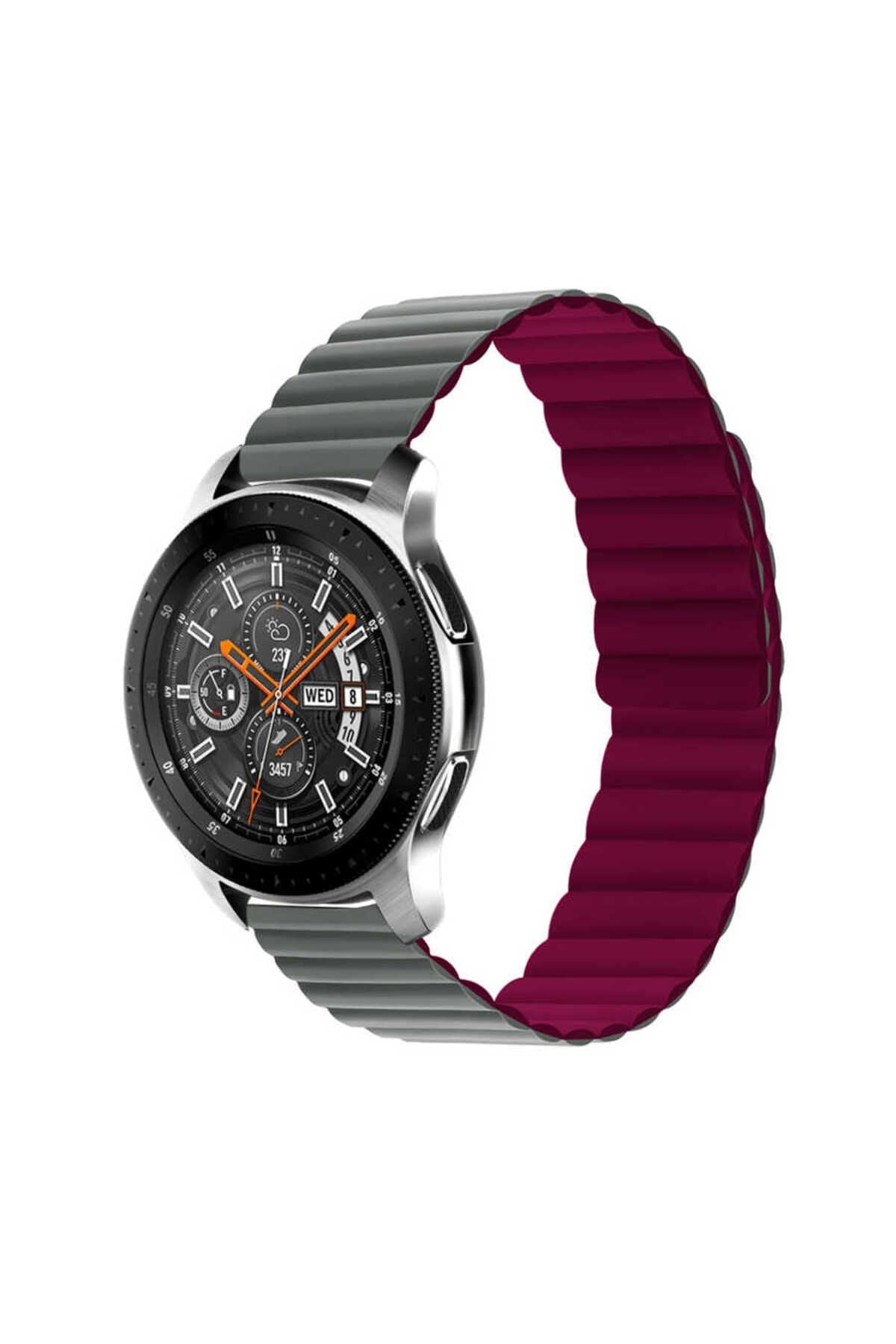 Galaxy Watch Active 2 44mm Uyumlu KRD-52 Zore Kordon-Gri-Sarı