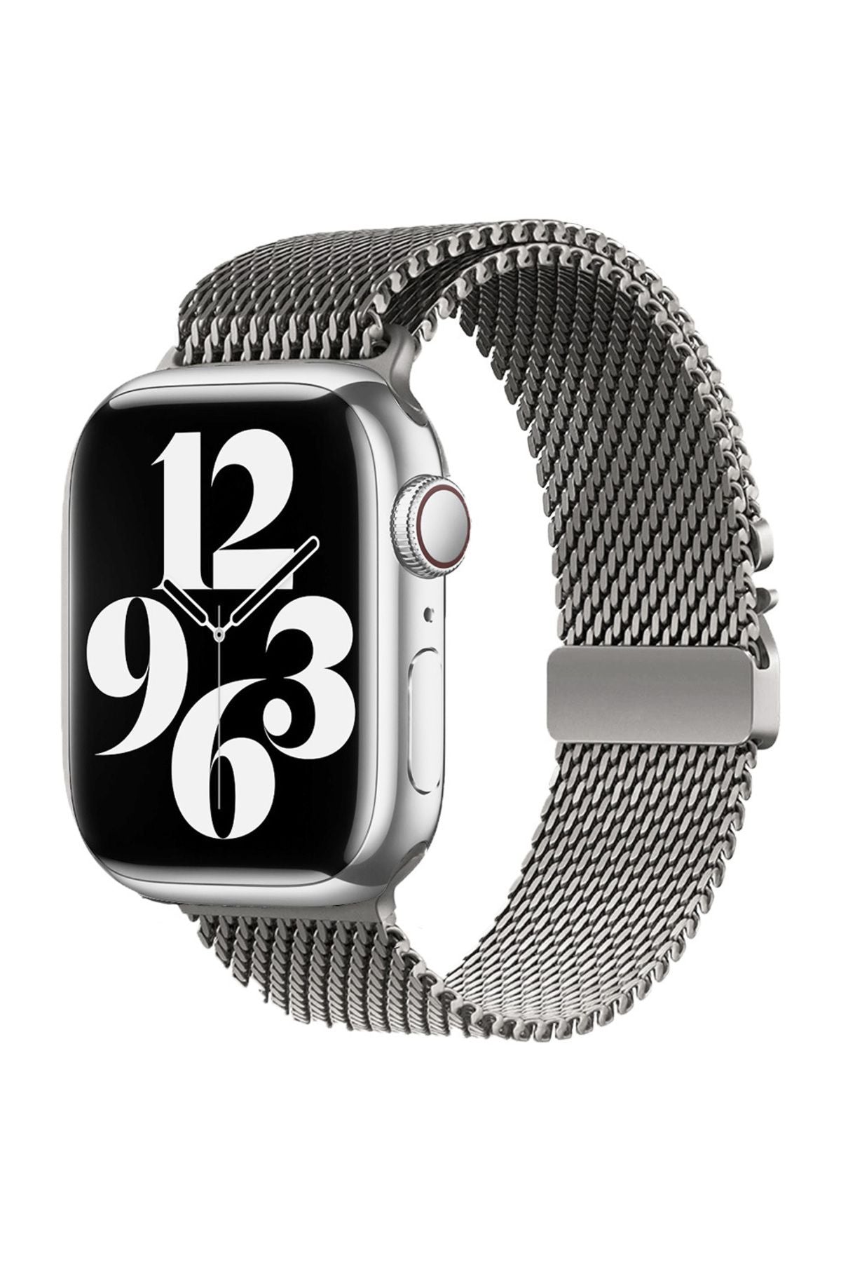 Watch 7 41mm Uyumlu Zore KRD-121 Metal Hasır Kordon-Gümüş