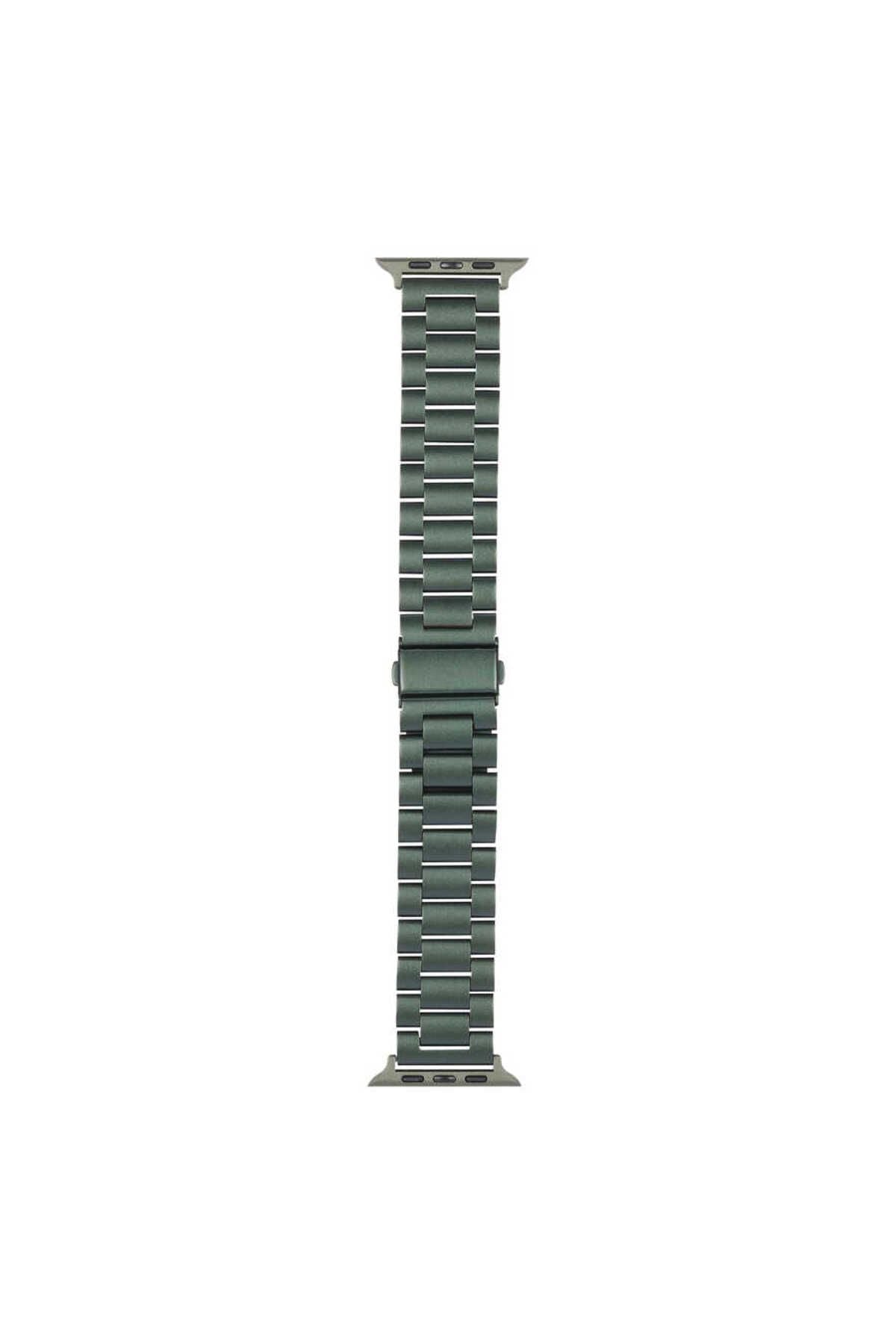 Watch Ultra 49mm Kordon Uyumlu KRD-04 Metal Strap Kayış CLO- Gümüş
