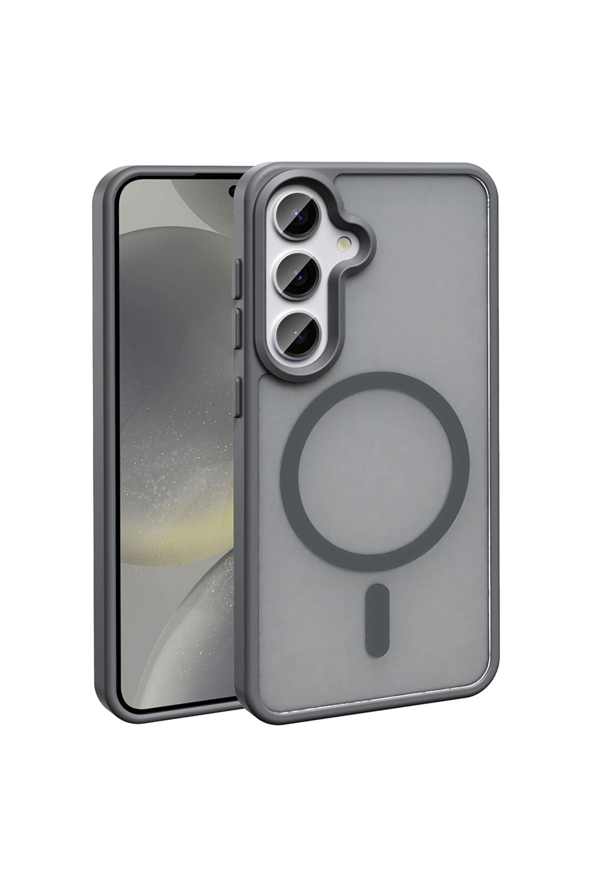 Galaxy S24 FE Kılıf Magsafe Şarj Özellikli Mat Arka Yüzey Zore Sio Kapak - Mavi