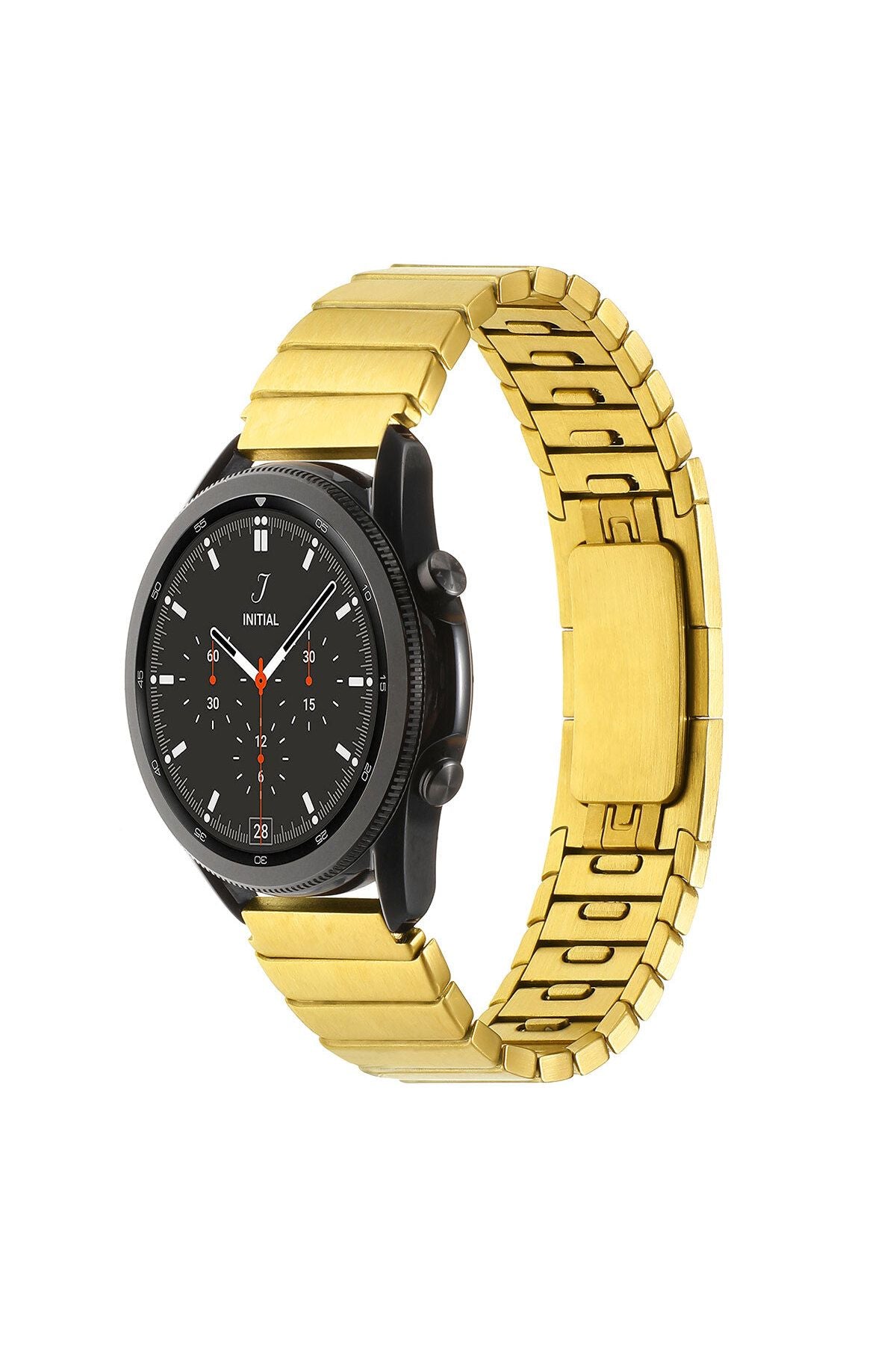 Galaxy Watch 46mm Uyumlu KRD-82 22mm Metal YSF Kordon Gold