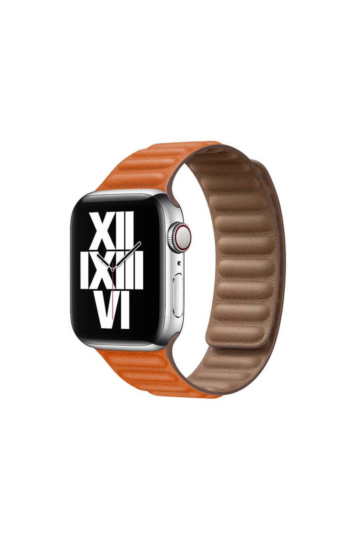 Watch Ultra 49mm Kordon Uyumlu KRD-34 Deri Strap Kayış CLO- Lacivert