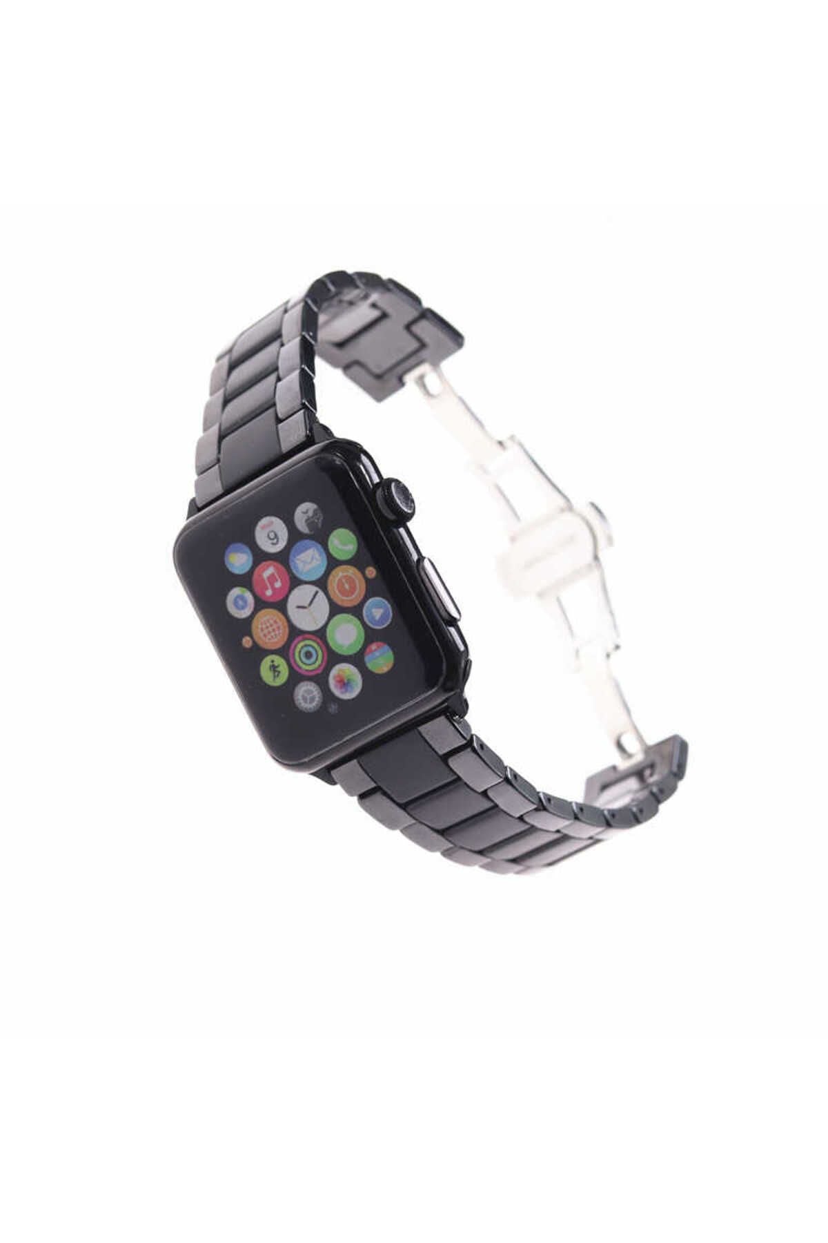 Watch Ultra 49mm Kordon Mat Seramik Metal Strap Kayış CLO- Siyah