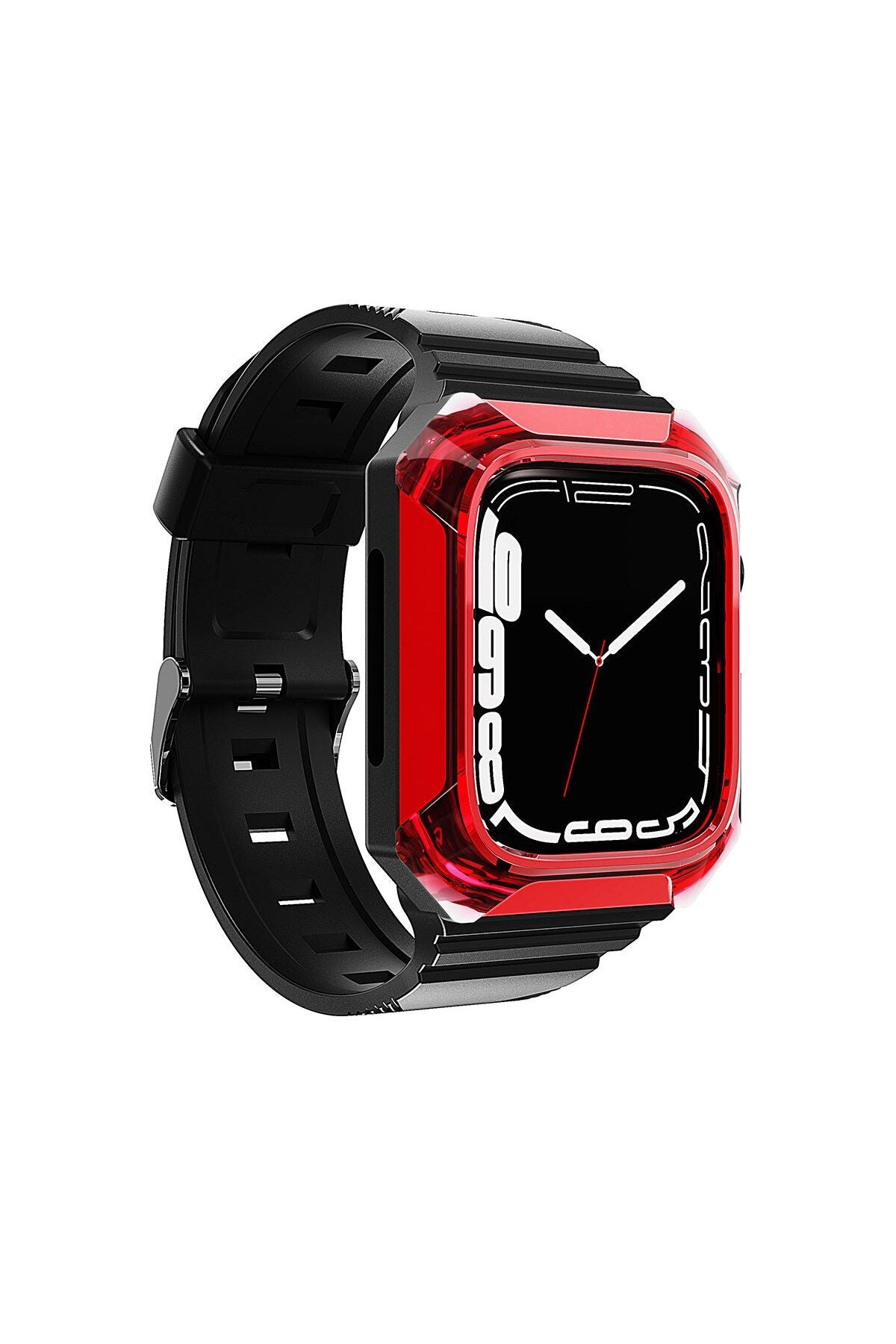 Watch 7 45mm Uyumlu KRD-88 Sert PC Kasa Koruyuculu Uyumlu Zore Kordon-Siyah