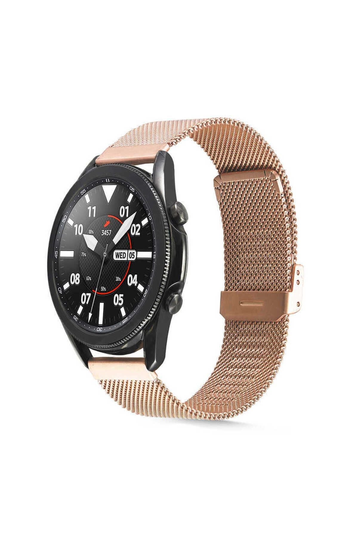 Galaxy Watch 46mm Uyumlu KRD-45 22mm Metal Zore Kordon-Rose Gold