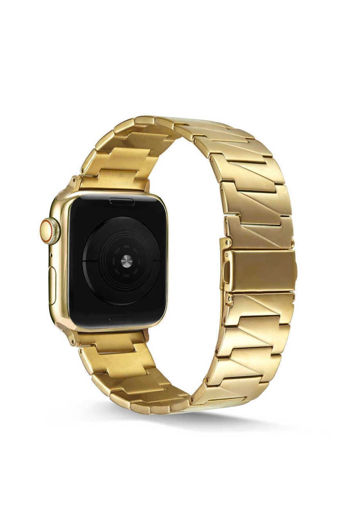 Watch Ultra 49mm Kordon Uyumlu KRD-48 Metal Strap Kayış CLO- Rose Gold