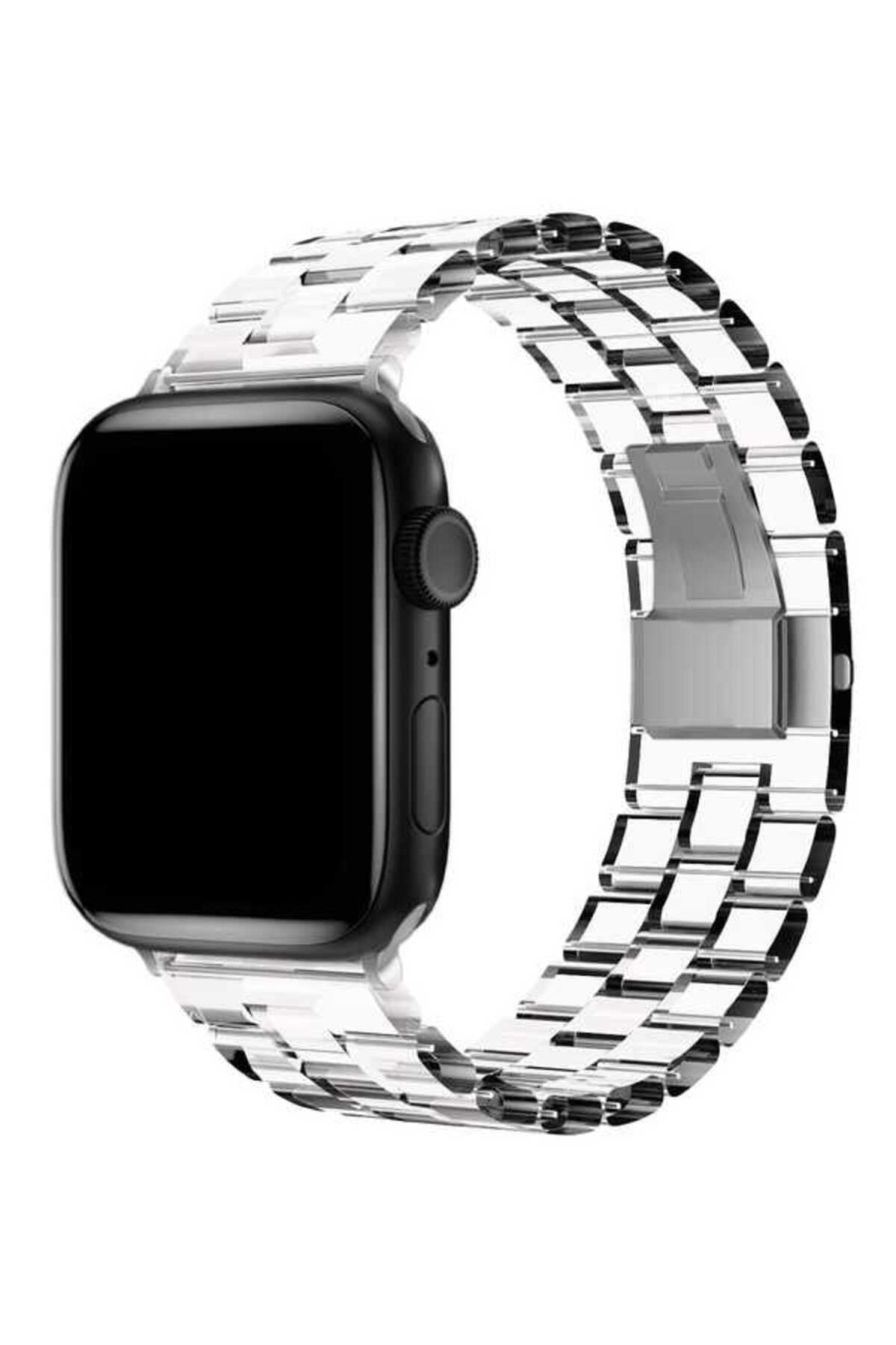 Watch Ultra 49mm Kordon Uyumlu KRD-33 Strap Kayış CLO- Renksiz