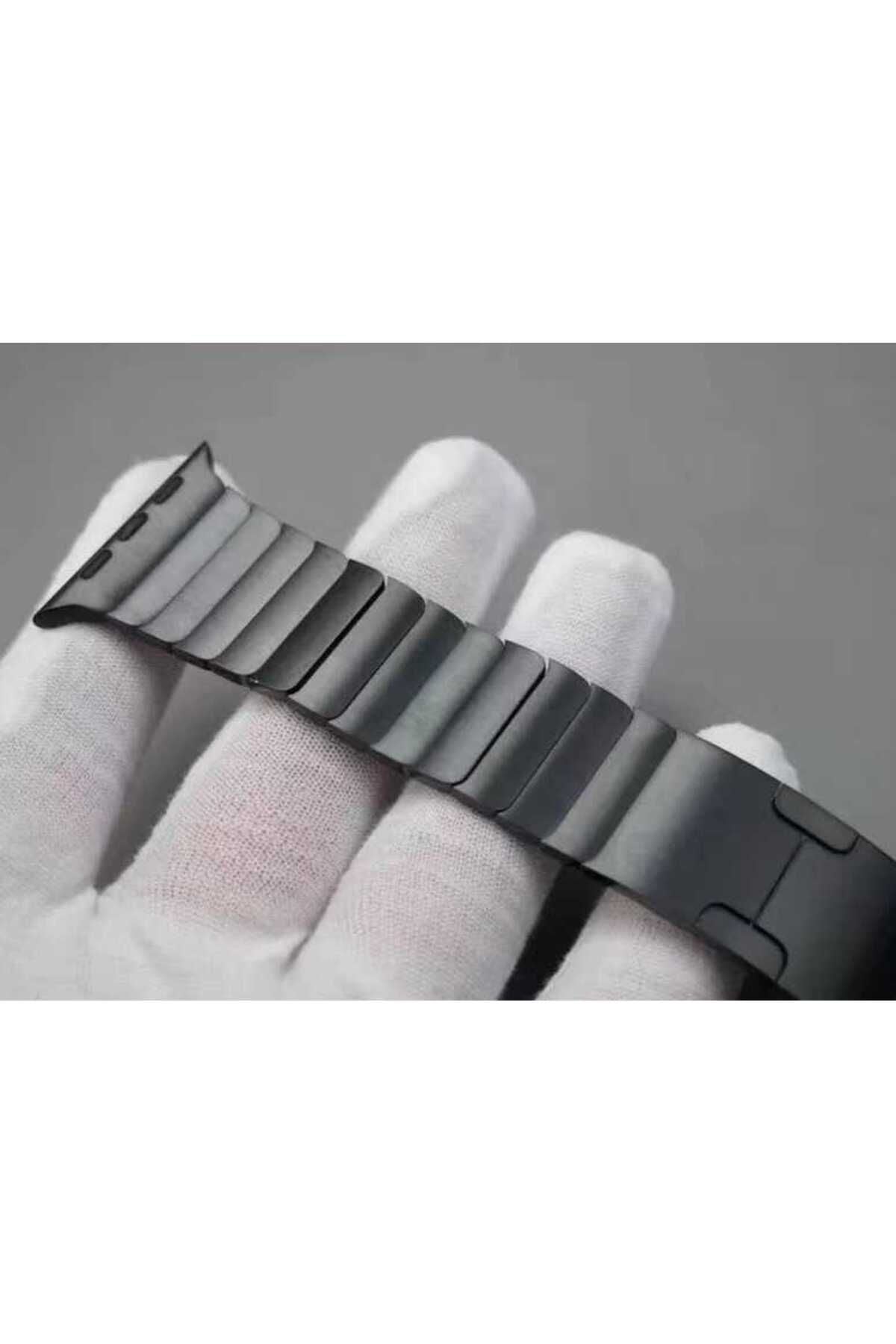 Watch Ultra 49mm Kordon Uyumlu KRD-35 Metal Strap Kayış CLO- Gri