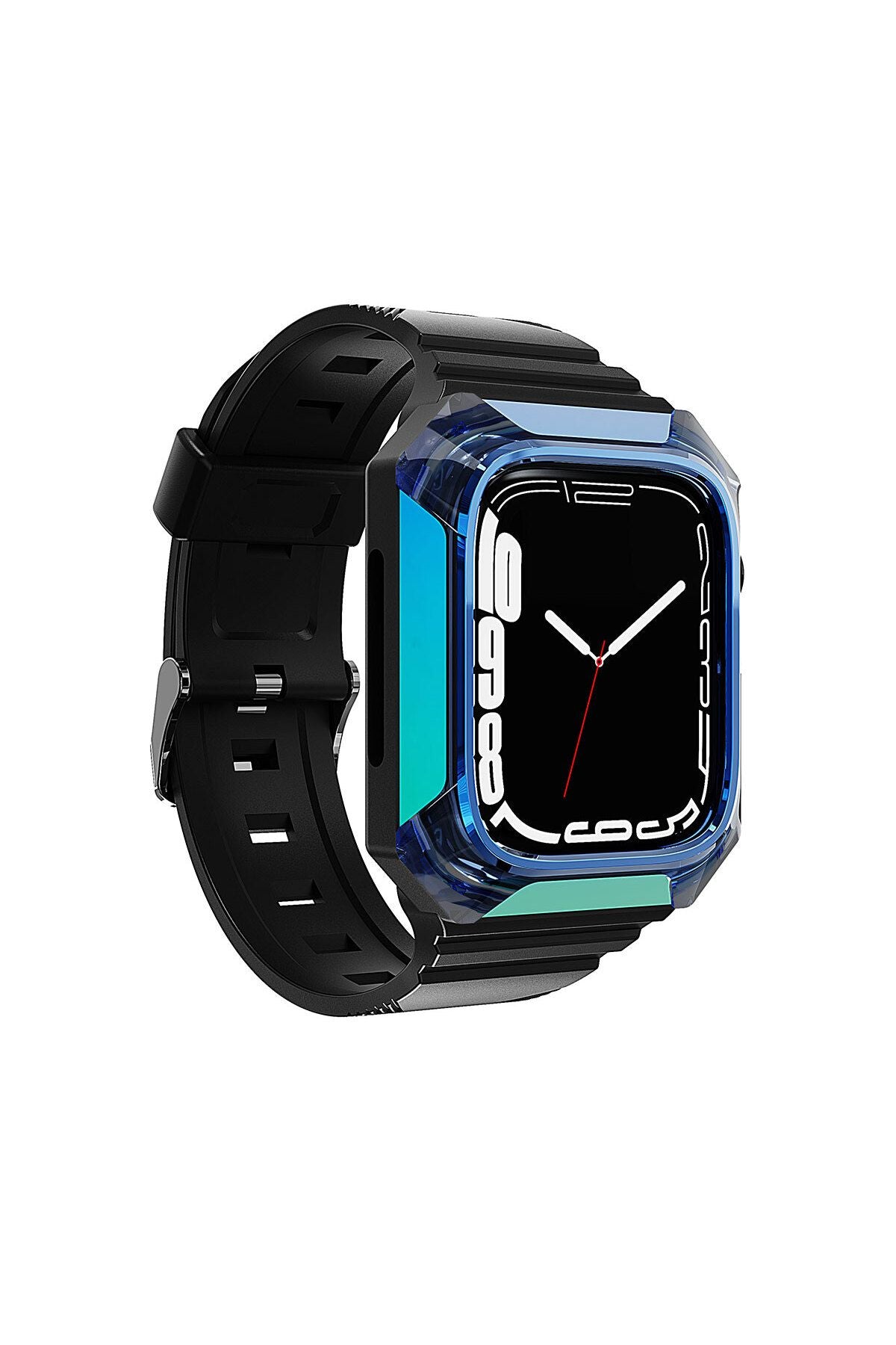 Watch 44mm Uyumlu KRD-88 Sert PC Kasa Koruyuculu Uyumlu Zore Kordon-Mavi