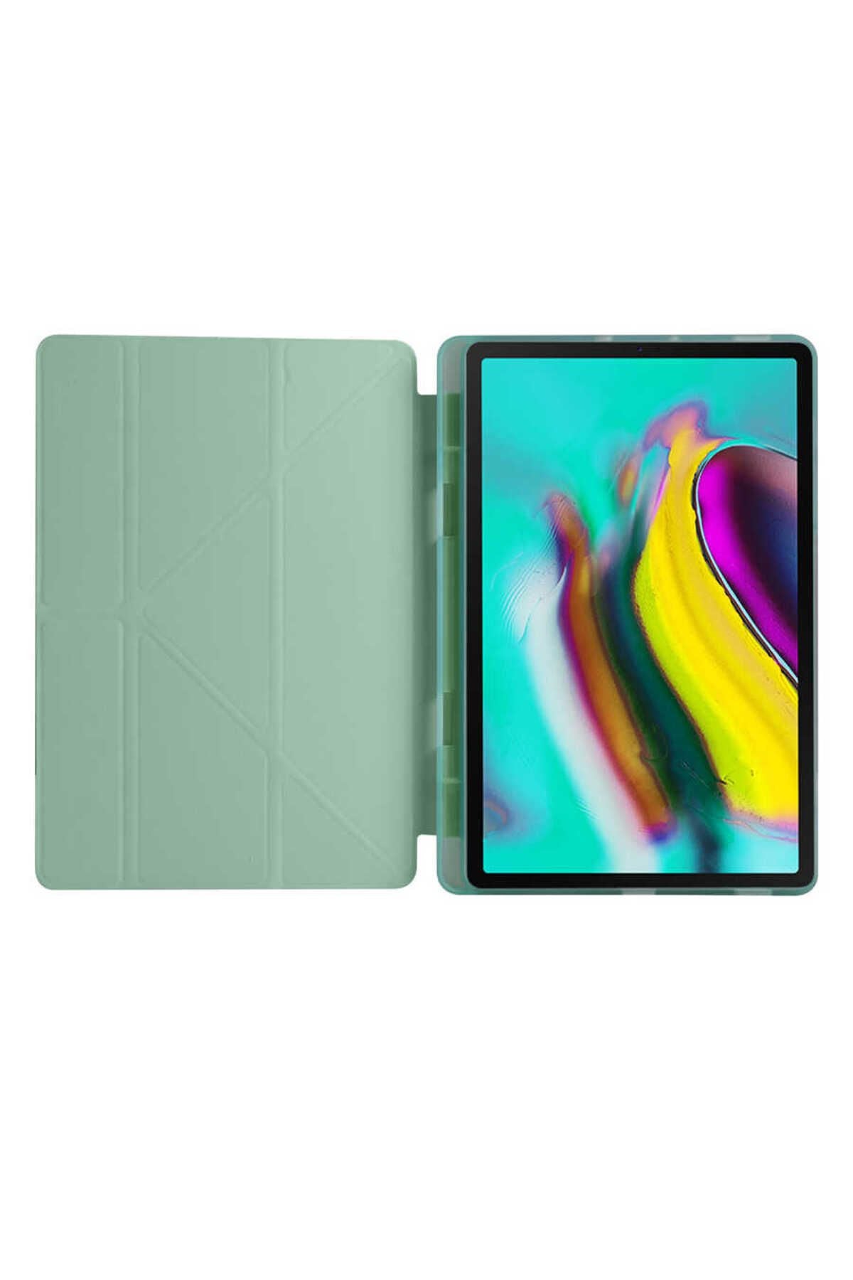 Galaxy Tab A7 10.4 T500 2020 Kılıf  Uyumlu Zore Tri Folding Kalem Bölmeli Standlı Kılıf-Lacivert