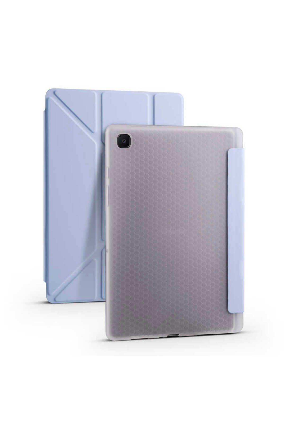 Galaxy Tab A7 10.4 T500 2020 Kılıf  Uyumlu Zore Tri Folding Kalem Bölmeli Standlı Kılıf-Lacivert