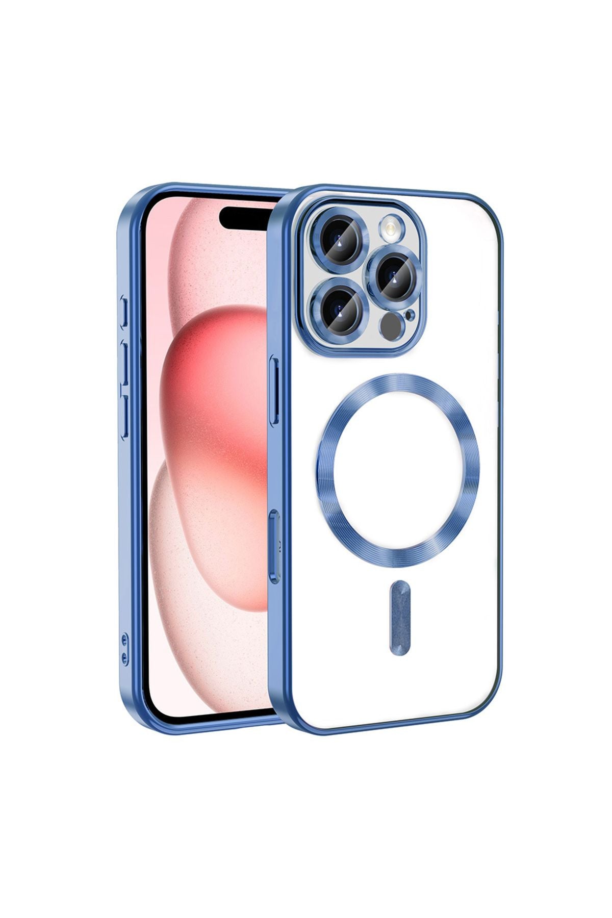iPhone 16 Pro Kılıf Kamera Korumalı Magsafe Wireless Şarj Özellikli Zore Demre Kapak - Sierra Mavi