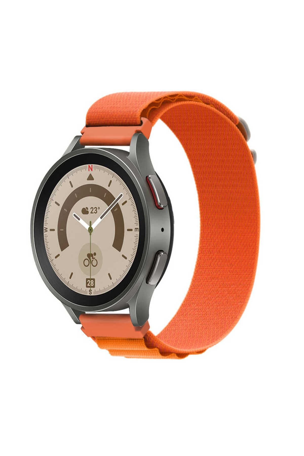 Galaxy Watch 46mm Uyumlu KRD-74 22mm Hasır Zore Kordon-Siyah