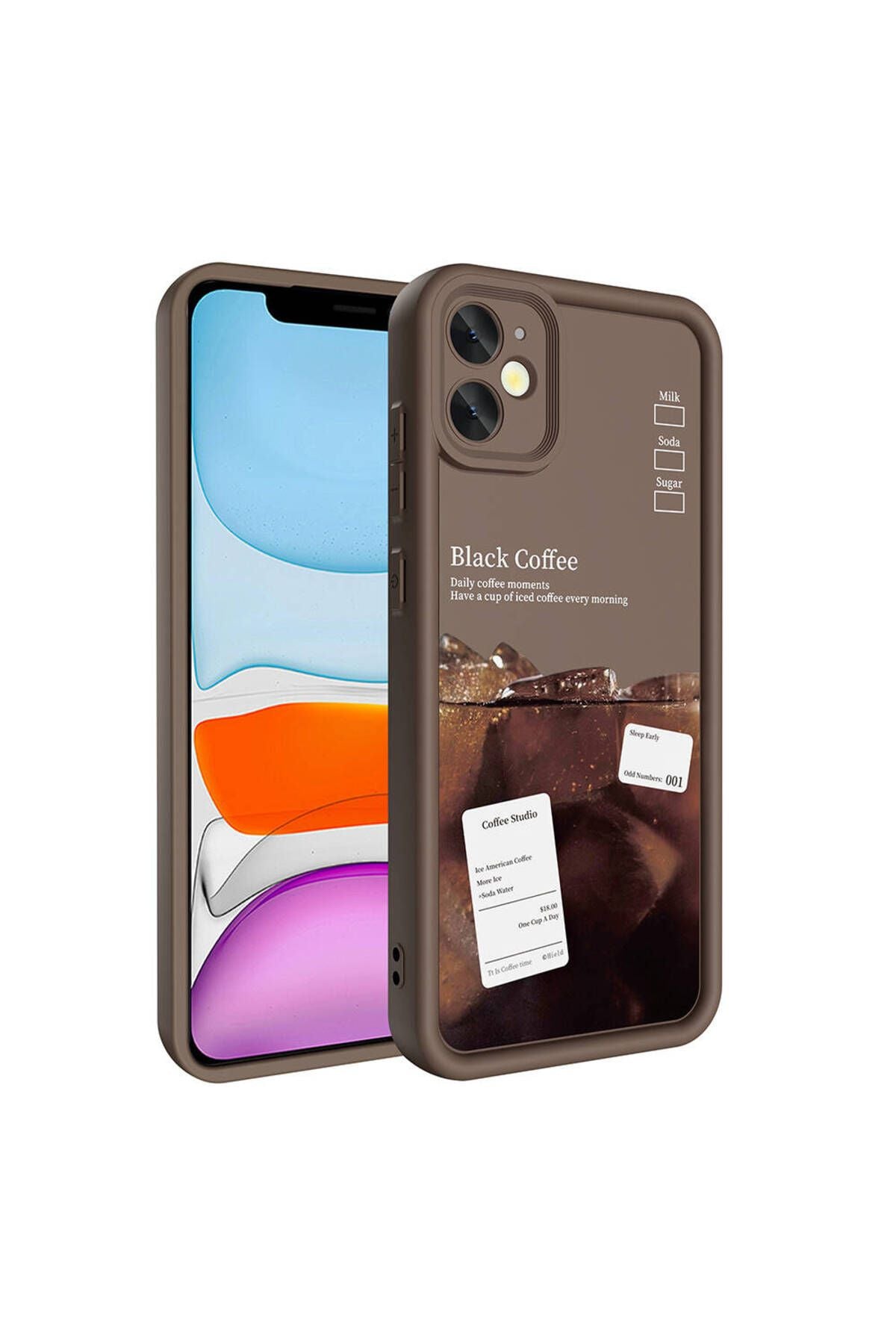 iPhone 11 Kılıf Kamera Korumalı Baskılı Arka Yüzey Zore Klas Kapak - Siyah