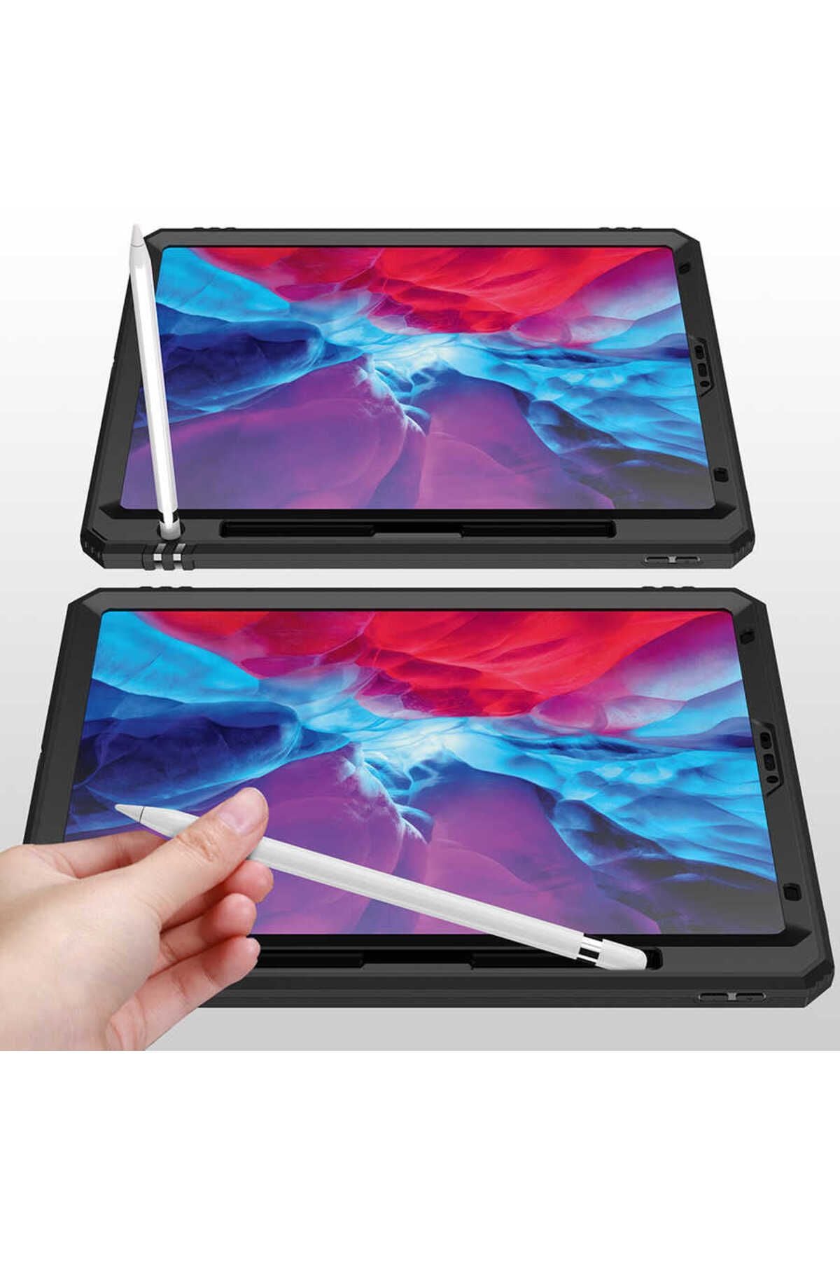 iPad Pro 12.9 2020 (4.Nesil) - Uyumlu Uyumlu Zore Tablet Vega Kapak-Kırmızı