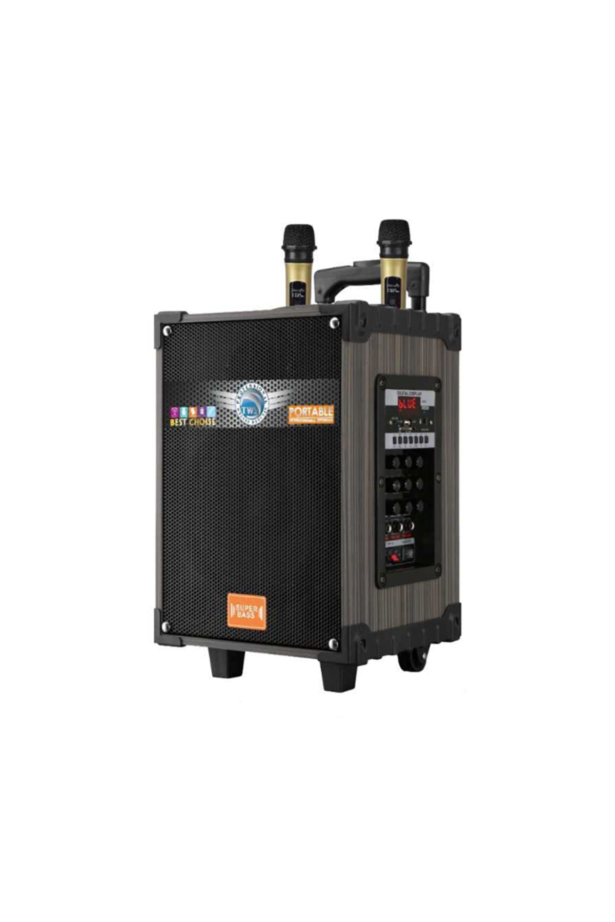 Zore LT-910 Dijital LED Göstergeli FM Radyolu Mikrofonlu Gitar Girişli TWS 10 inç Stereo Bass Kablos