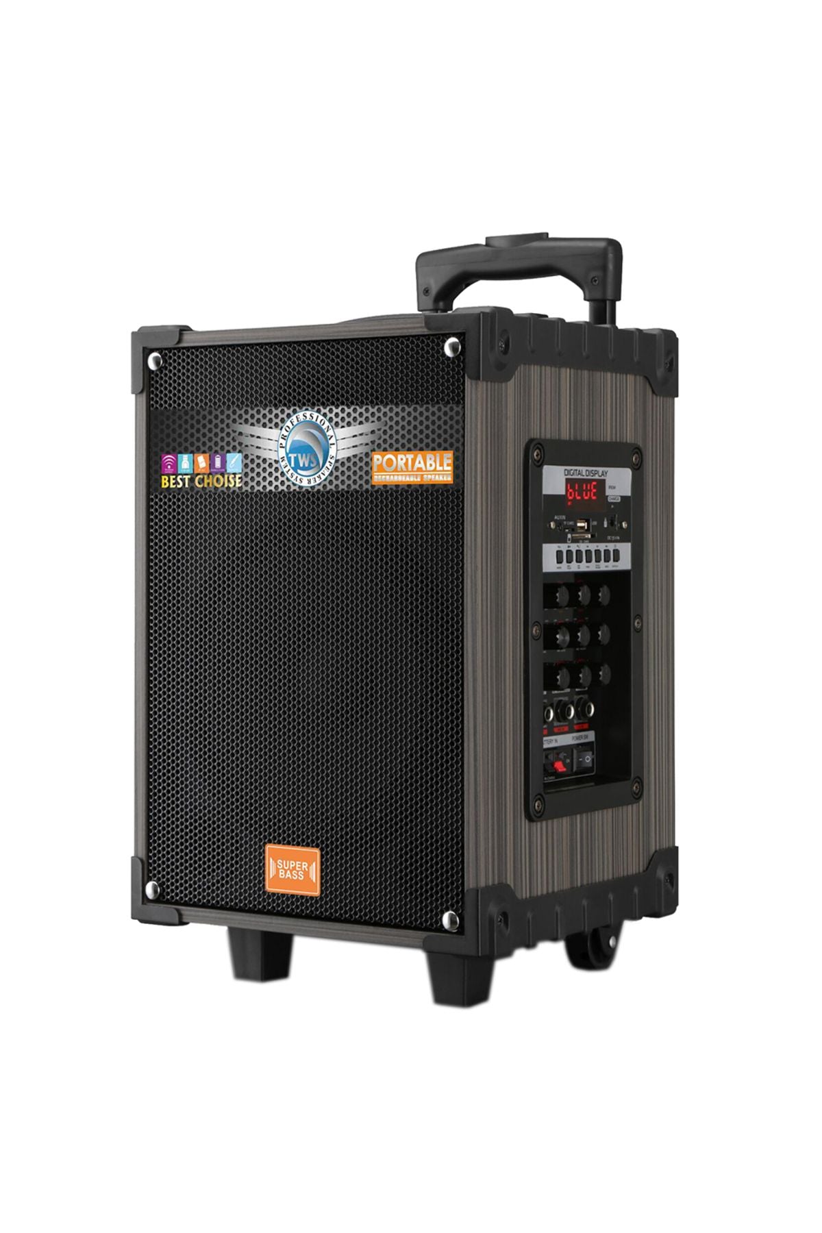 LT-908 Dijital LED Göstergeli FM Radyolu Mikrofonlu TWS 8 inç Stereo Bass Kablosuz Karaoke Hopa