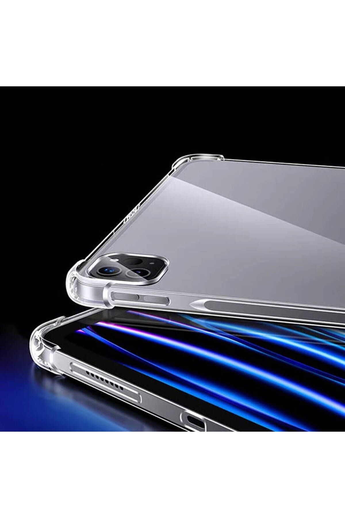 Apple iPad Pro 13 2024 Kılıf Uyumlu Zore Tablet Nitro Anti Shock Silikon Kapak-Şeffaf