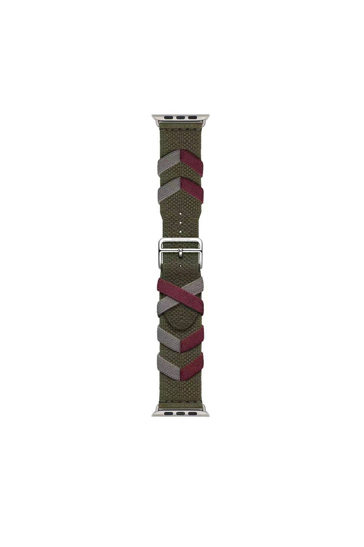 Watch 7 41mm Uyumlu CLO- KRD-97 Sarmal Örgü Tasarımlı Kordon-Lacivert