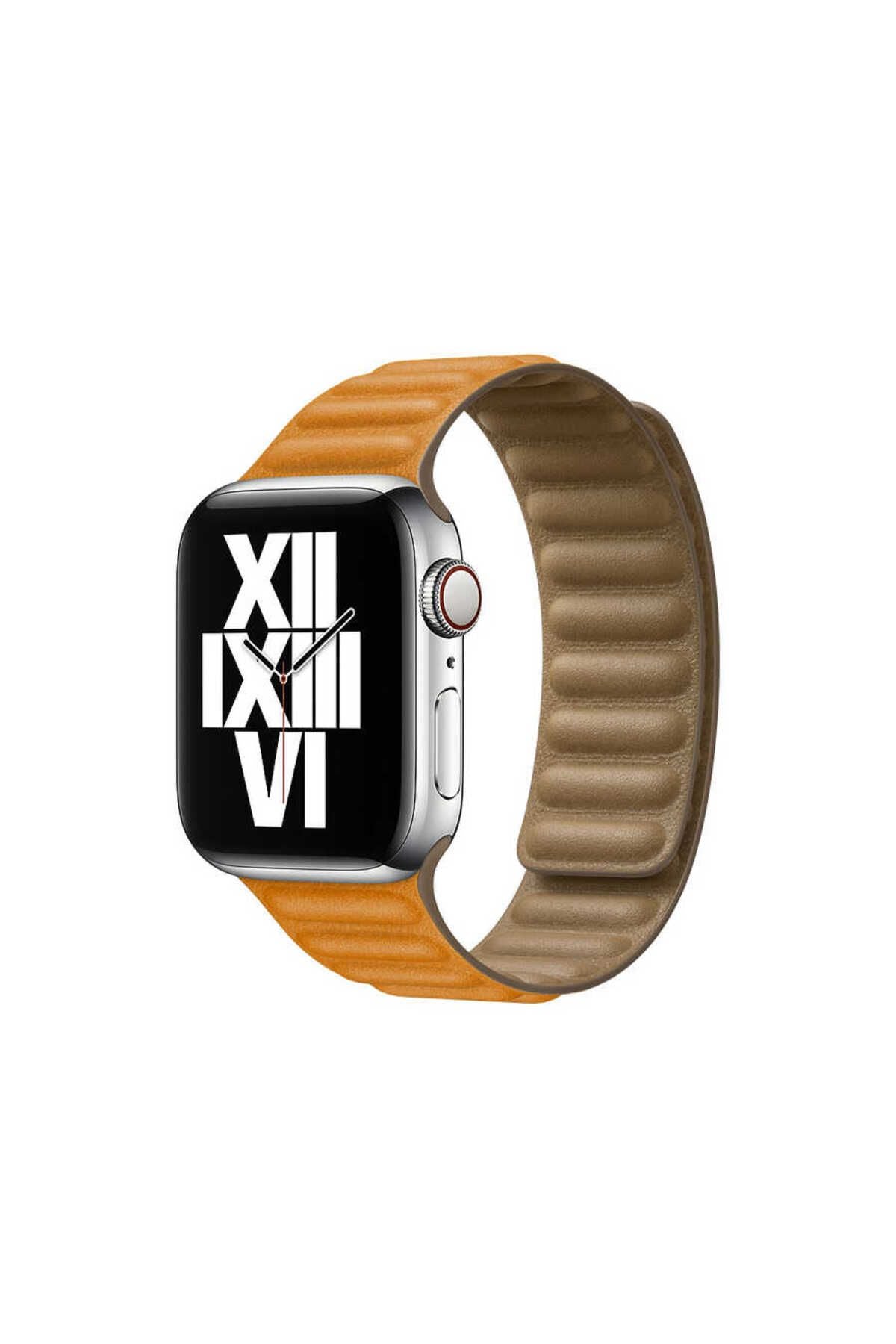 Watch Ultra 49mm Kordon Uyumlu KRD-34 Deri Strap Kayış CLO- Lacivert