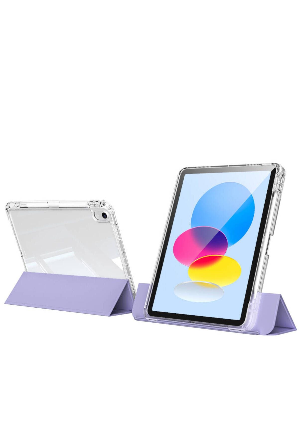 iPad 10.9 2022 (10.Nesil) Kılıf Magnetik Ayrılabilen Airbagli Zore Sliding Tablet Kılıfı - Lavende