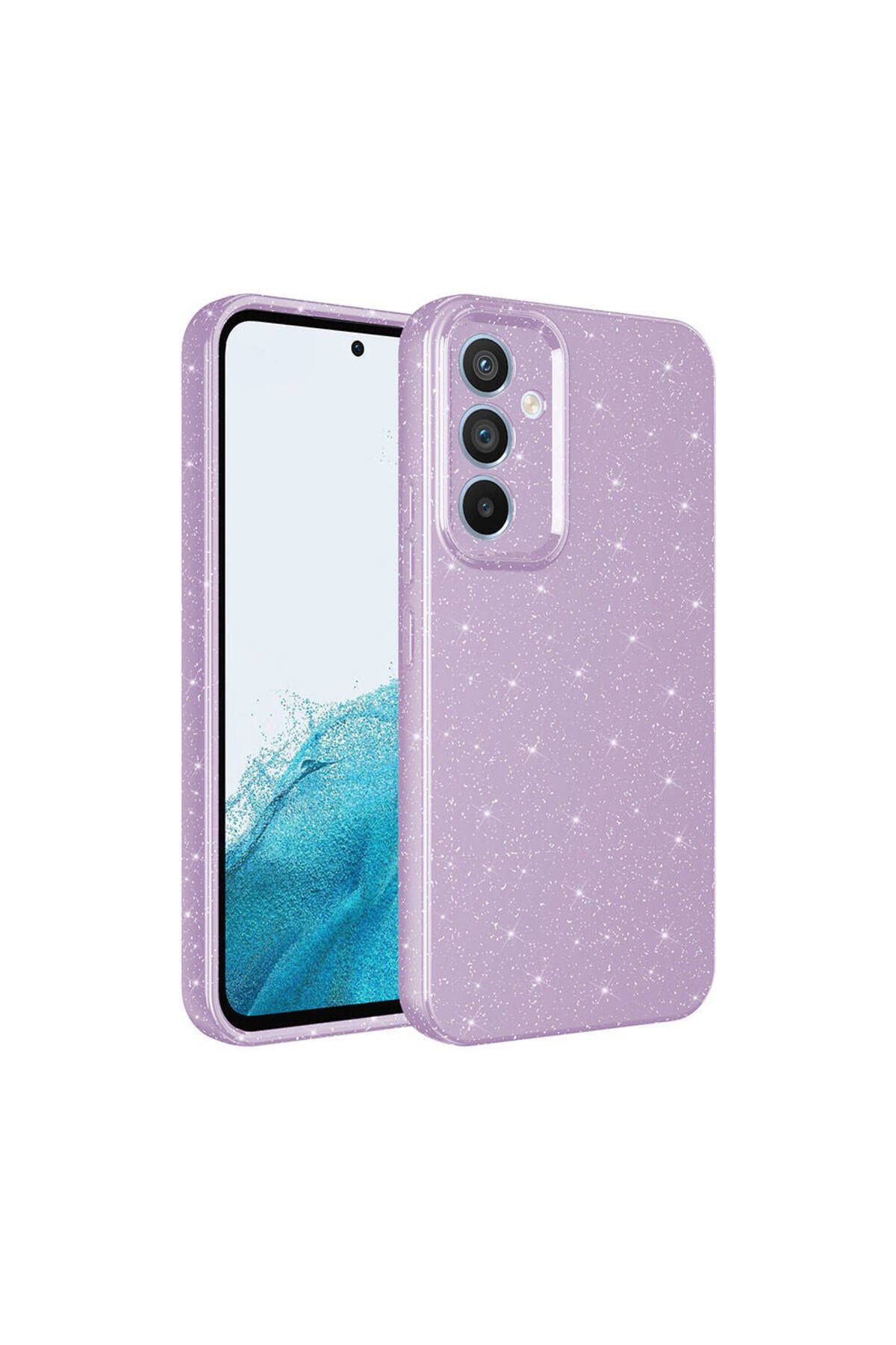 Galaxy S24 Kılıf Kamera Korumalı Simli Lüks Zore Koton Kapak - Pembe Koyu