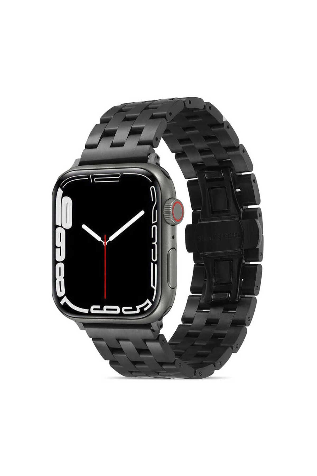Watch Ultra 49mm Kordon Uyumlu KRD-20 Metal Strap Kayış CLO- Gold