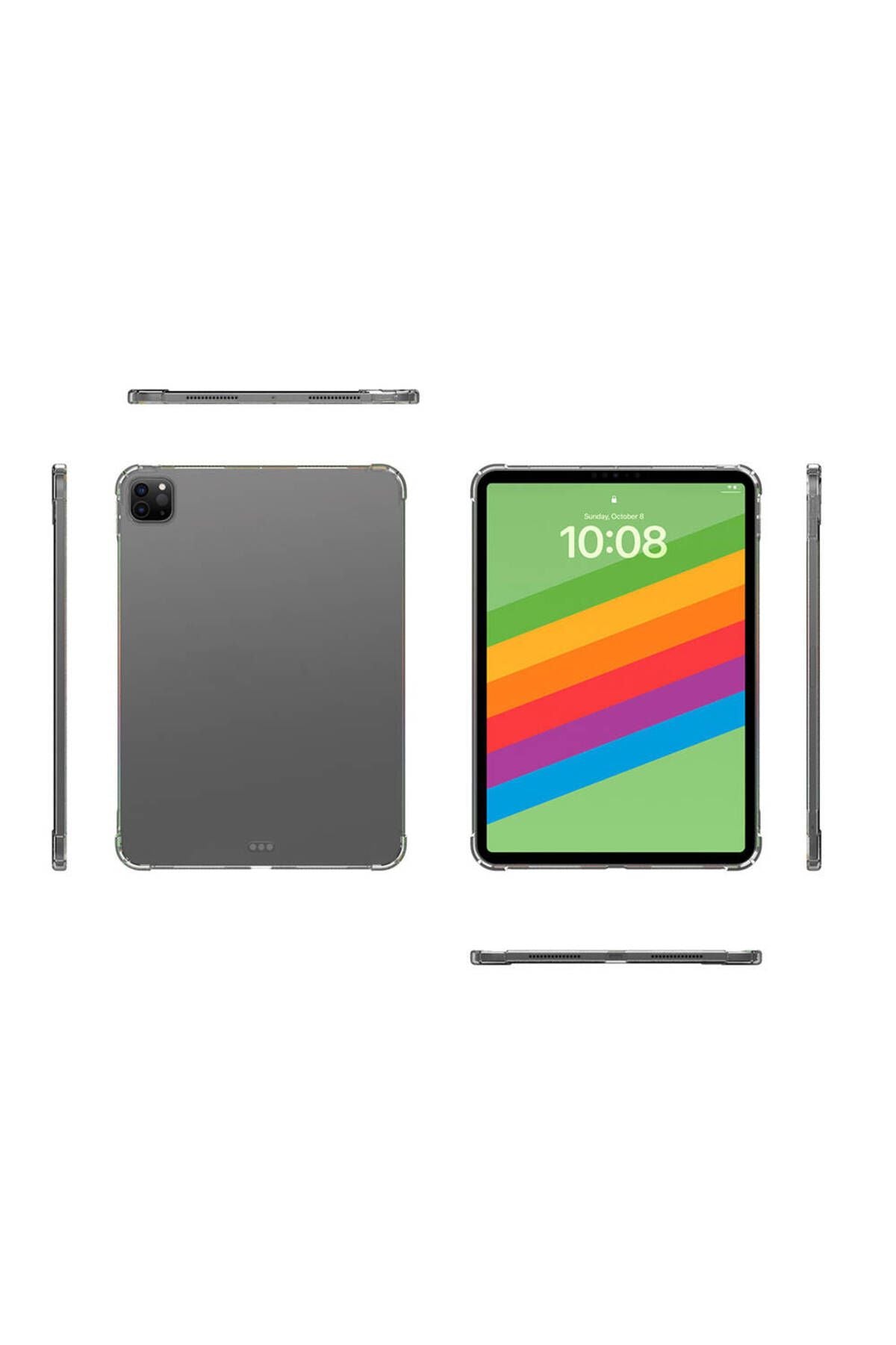 Apple iPad Pro 13 2024 Kılıf Uyumlu Zore Tablet Nitro Anti Shock Silikon Kapak-Şeffaf