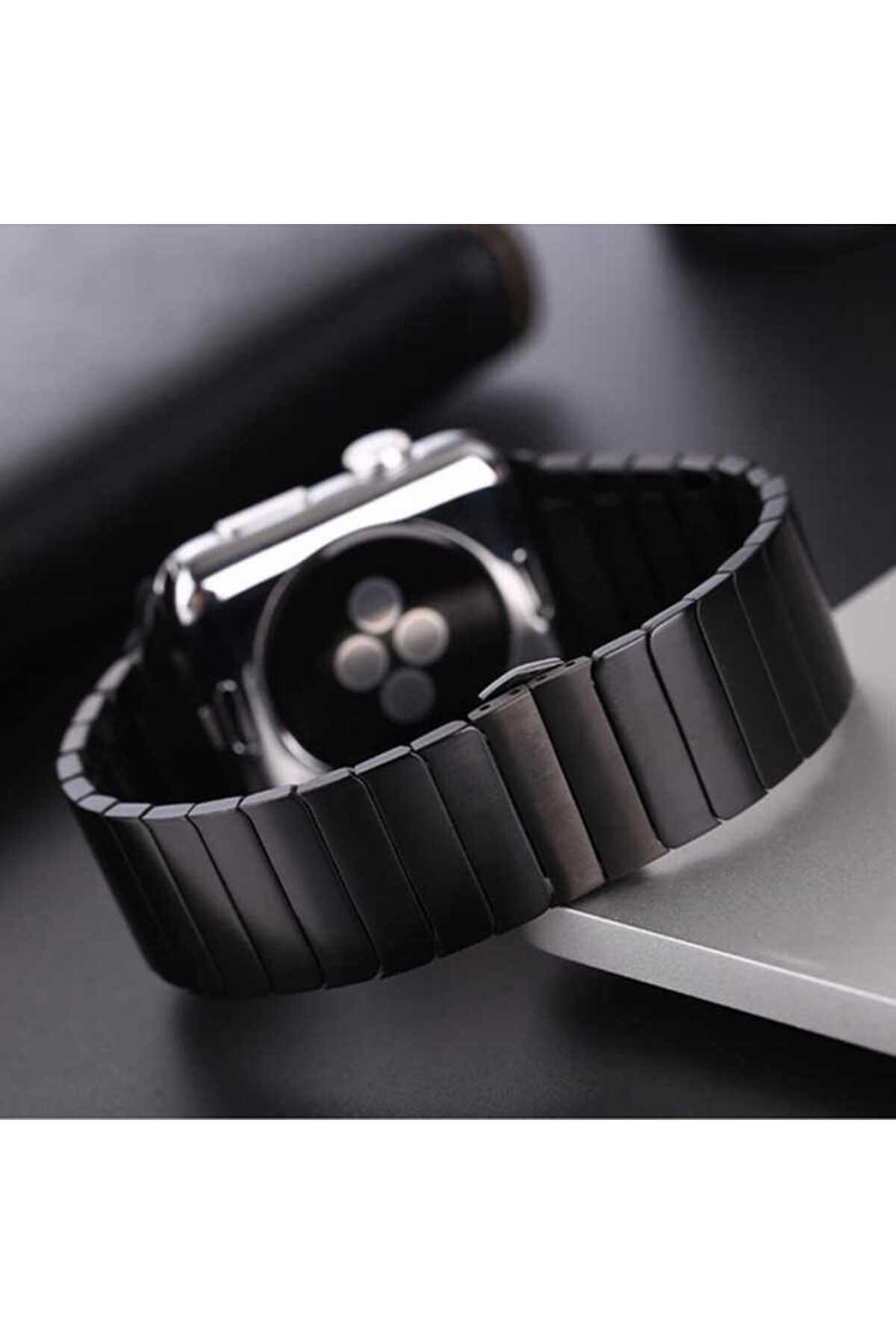 Watch Ultra 49mm Kordon Uyumlu KRD-16 Seramik Strap Kayış CLO- Siyah